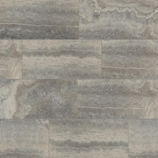 MSI Tuscany Azul 12 in. x 24 in. Polished Porcelain Travertine Look Floor and Wall Tile