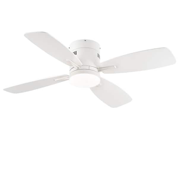 (3) HINNIXY 42 in. Indoor White Standard Ceiling Fan with 3-Color Temperature Integrated Led with Remote Control