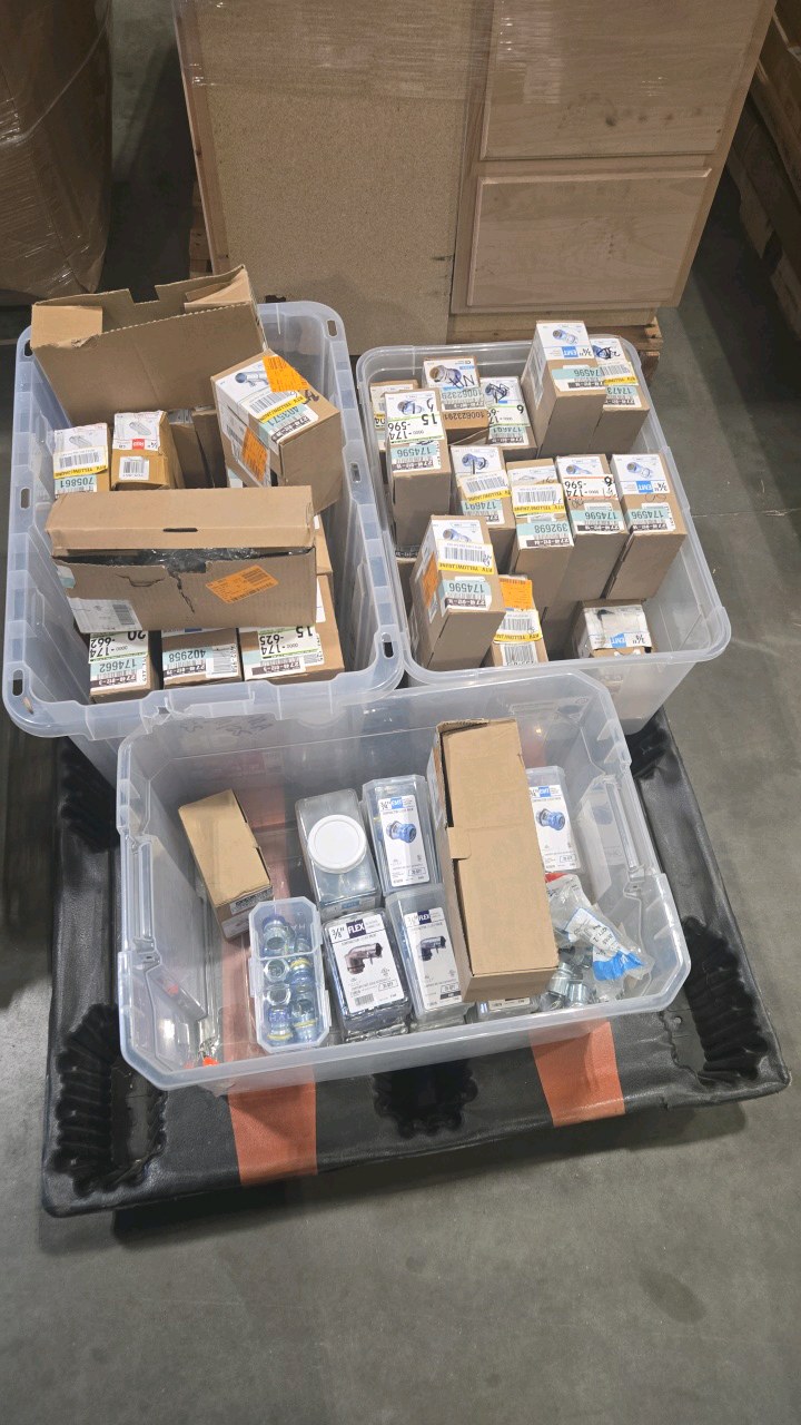 pallet of conduit fittings