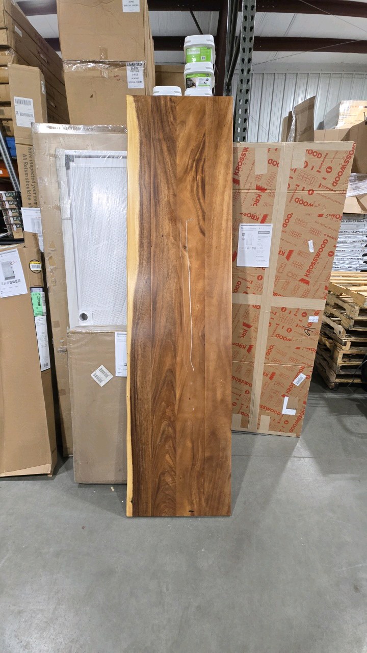 Hampton Bay 8 ft. L x 25 in. D Finished Saman Solid Wood Butcher Block Countertop in with Live Edge