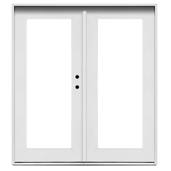 MP Doors 72 in. x 80 in. White Universal Inswing Premium Fiberglass LOE Glass Hinged Patio Door