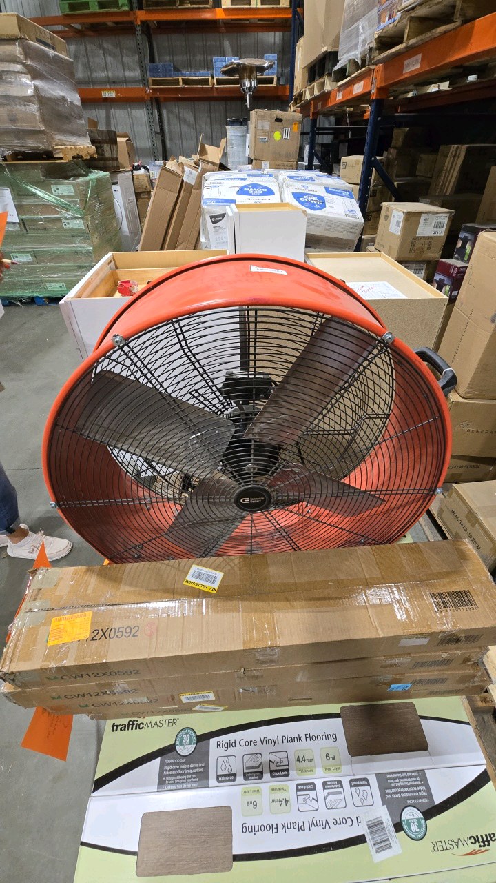 Commercial Electric 30 in. 2-Speed Heavy Duty Drum Fan in Orange