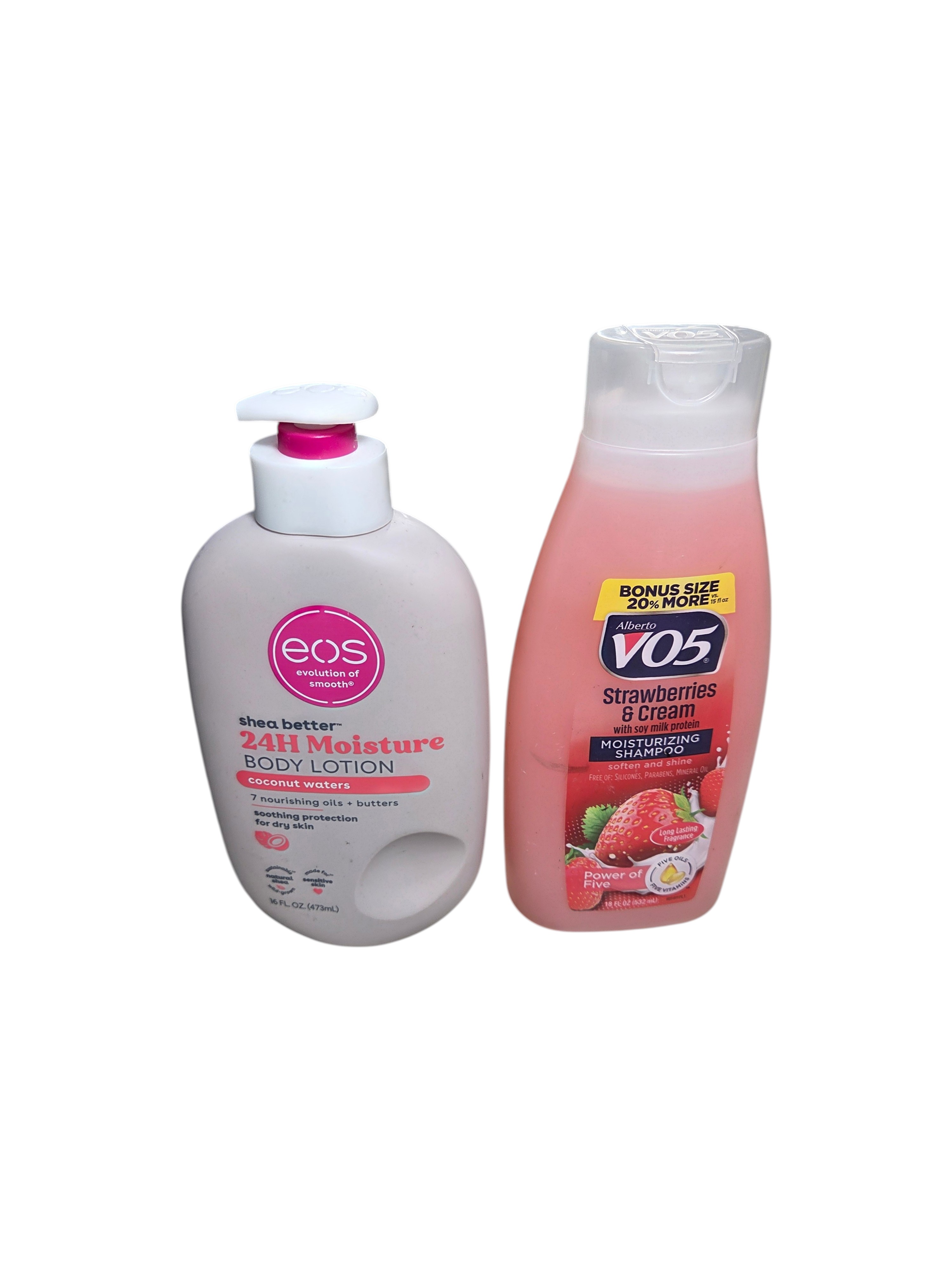 EOS Coconut Waters Body Lotion & VO5 Strawberries & Cream Shampoo