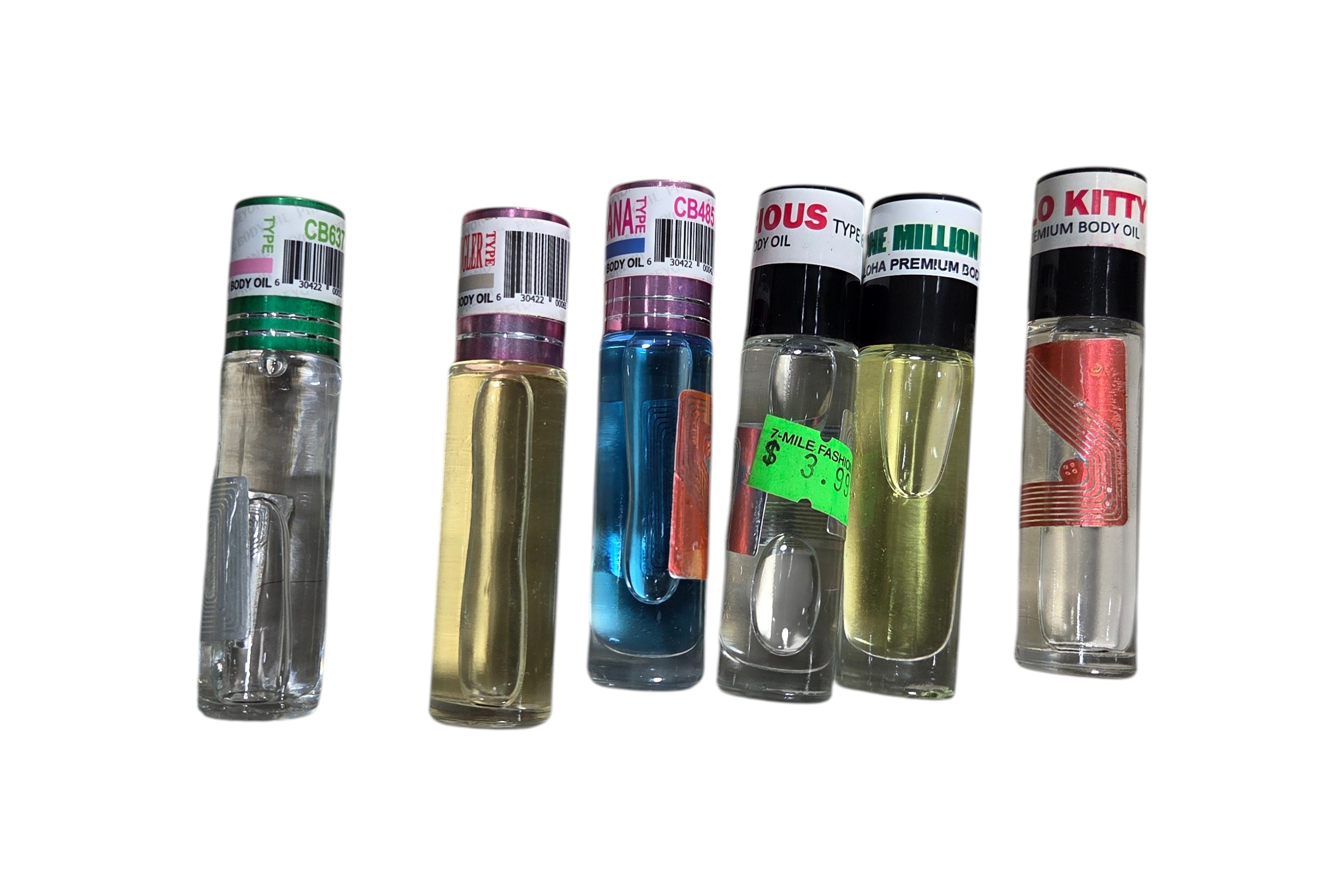 6 Roll-On Premium Body Oils - Designer-Inspired Type Fragrance Lot