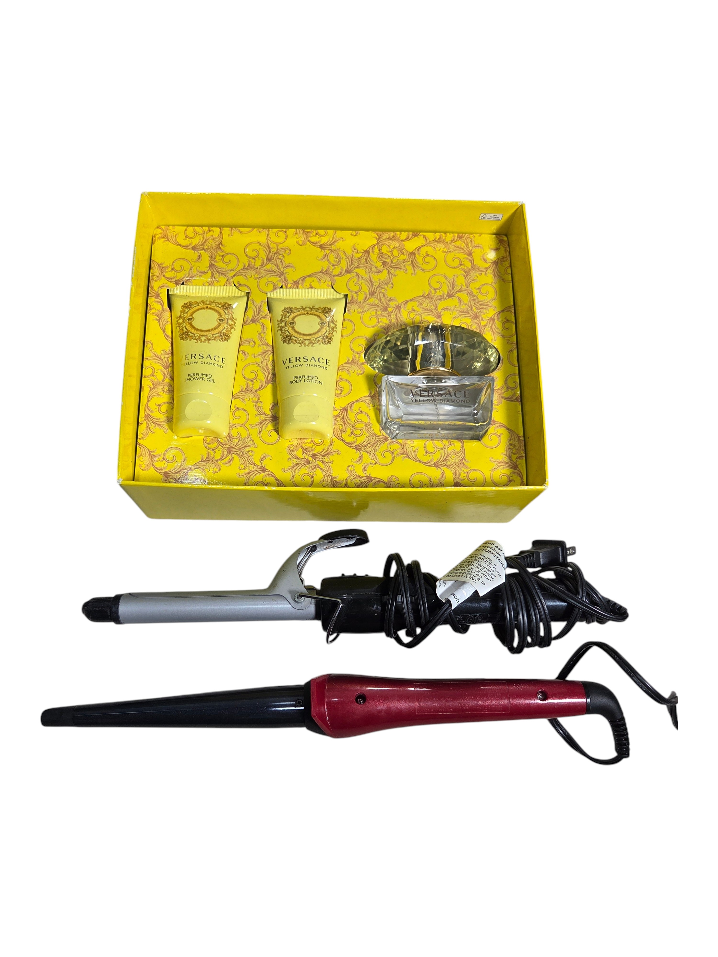 Versace Yellow Diamond Gift Set, Revlon Curling Iron & Remington Styling Wand