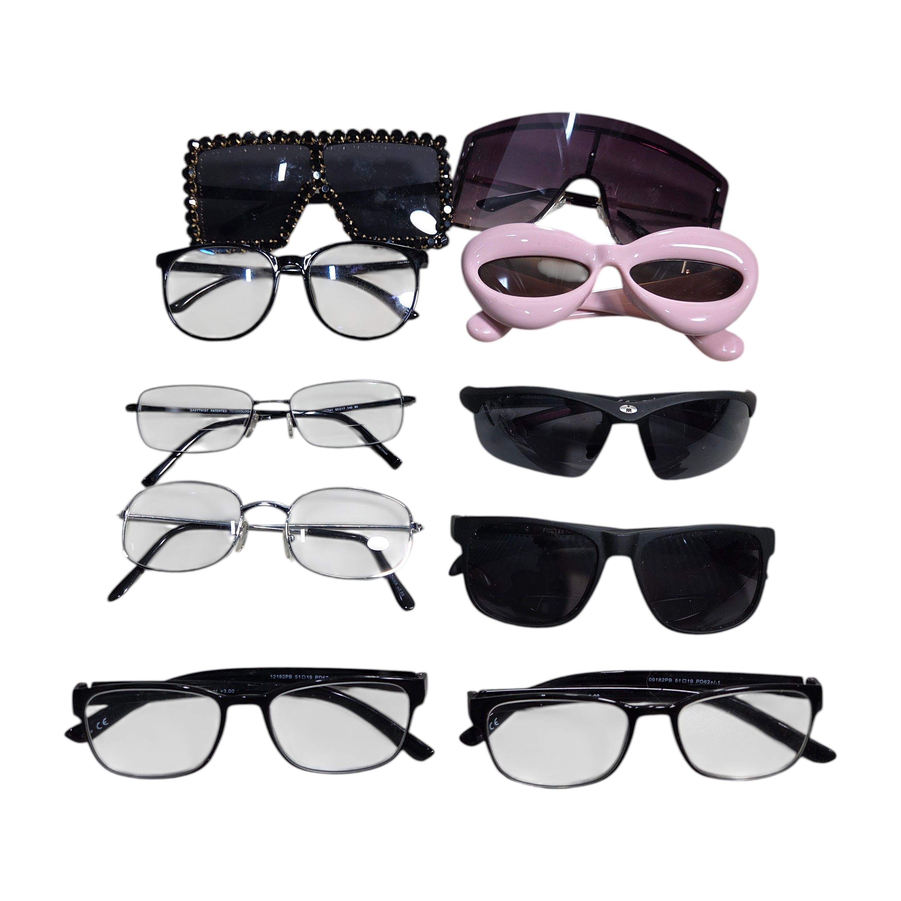 Mixed Eyeglasses & Sunglasses Lot - Readers, Fashion Frames, Foster, Ironman & Oversized Styles
