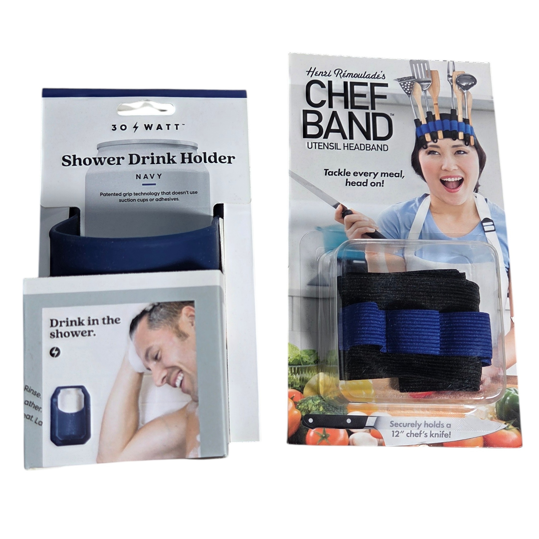 30 Watt Shower Drink Holder & Henri Rmoulade Chef Band Utensil Headband