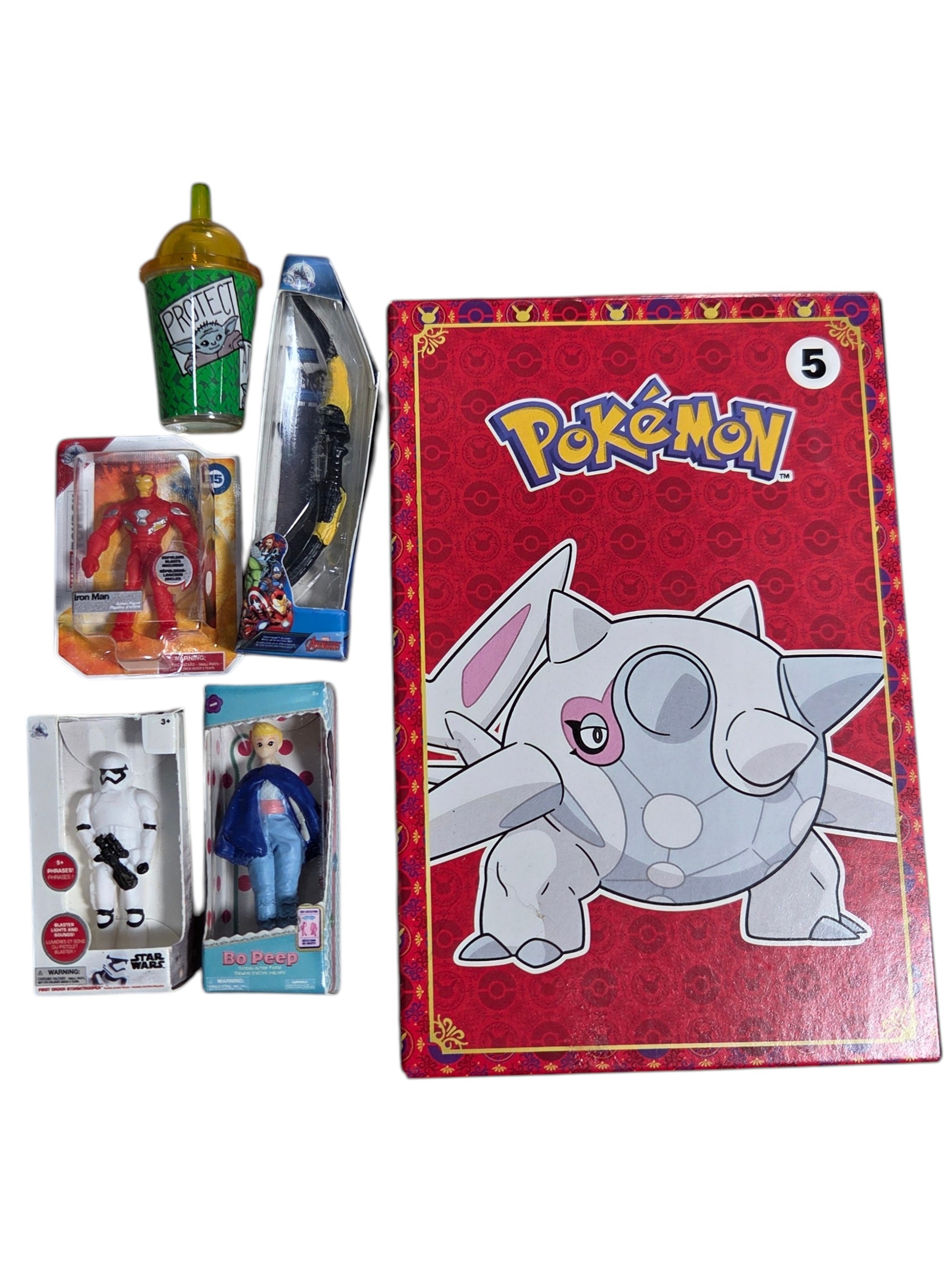 Mixed Character Toy Lot - Pokmon Match Battle, Marvel, Star Wars, Toy Story Bo Peep & Grogu Cup