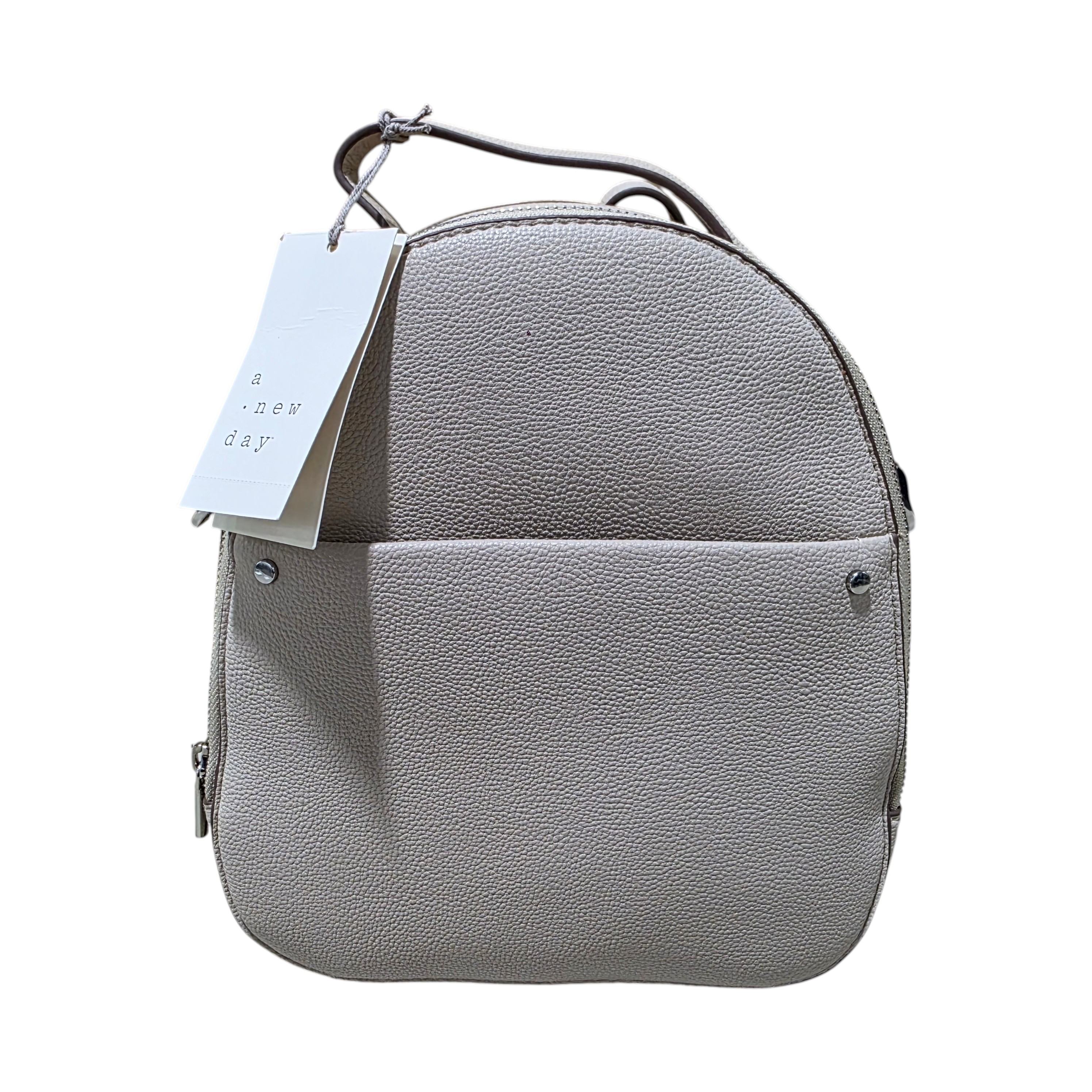 A New Day Crossbody Bag - Beige Pebbled Faux Leather Purse, New With Tags
