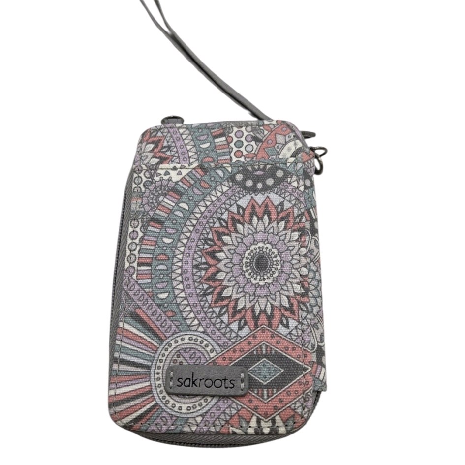 Sakroots Wallet Phone Holder Artist Design Zip Around Wristles Purple