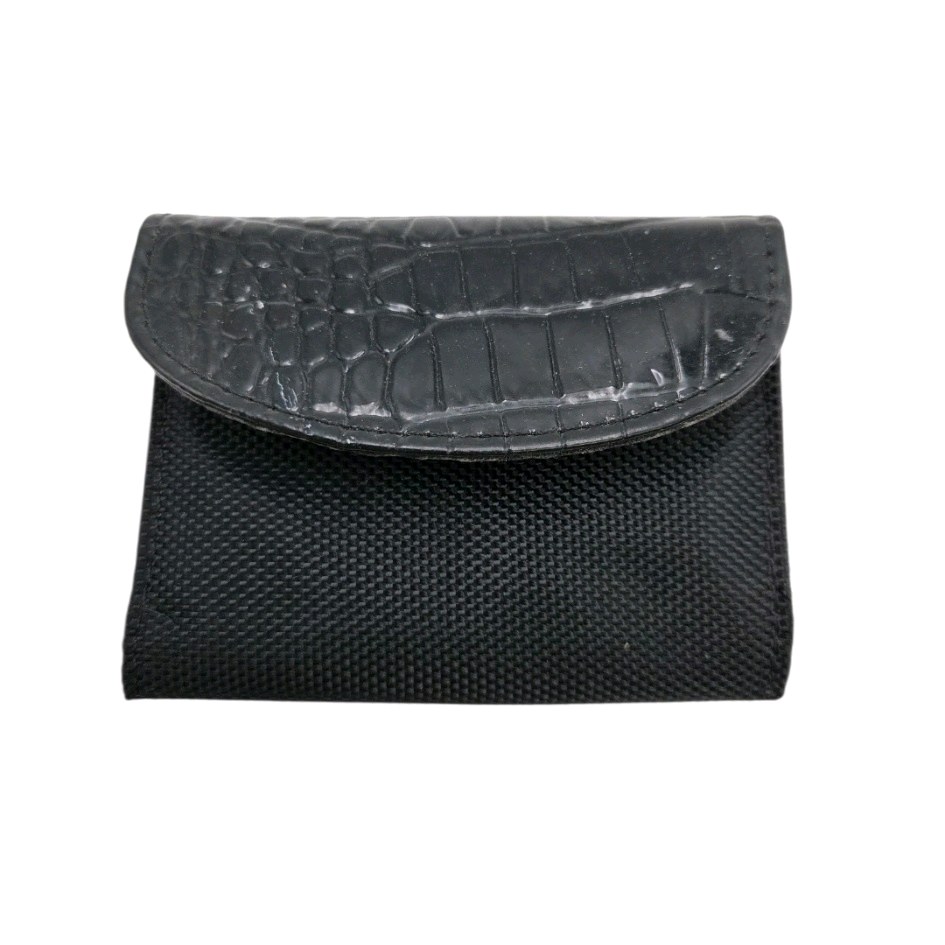 Buxton Bifold Card Holder Wallet Snap Closure Black And Gray