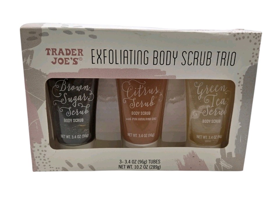 Trader Joes Exfoliating Body Scrub Trio Boxed Set of 3