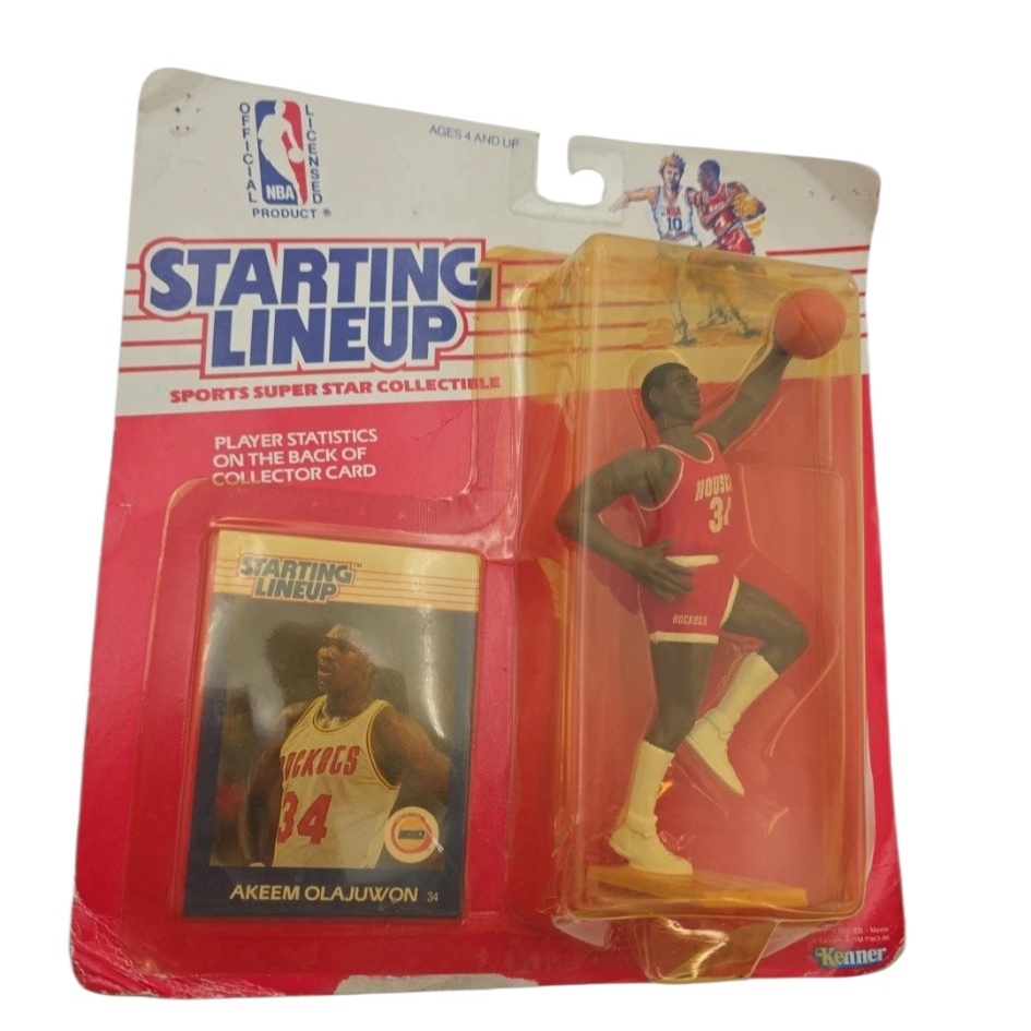 Kenner Starting Lineup Akeem Olajuwon Houston Rockets 1988 VTG NBA Figure