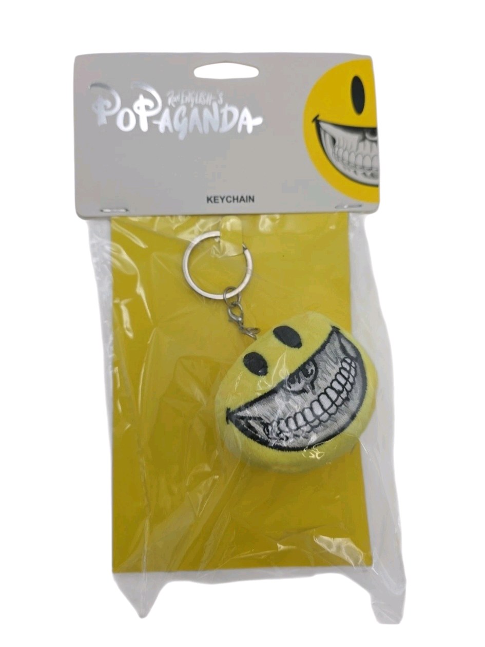 Ron English Popaganda Grin Smiley Face Keychain