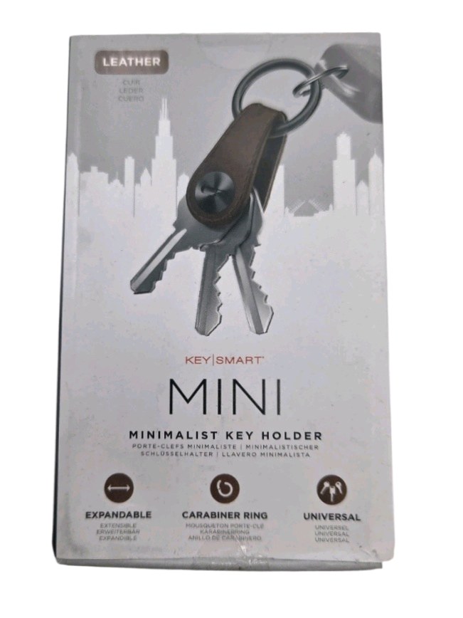KeySmart Mini Minimalist Key Holder Leather Brown
