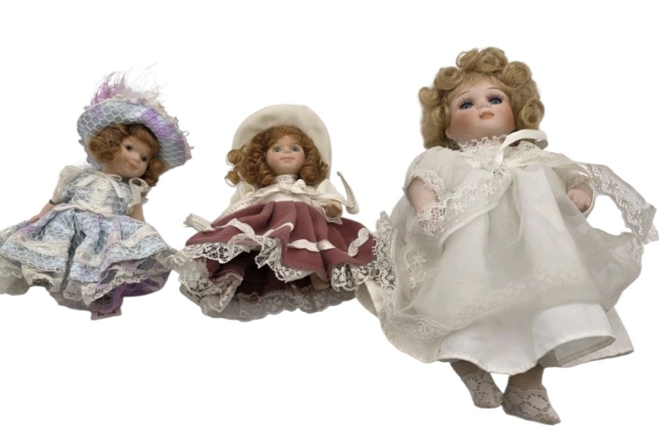 Ganz Porcelain Dolls Lot Of 3 Collectible Figures