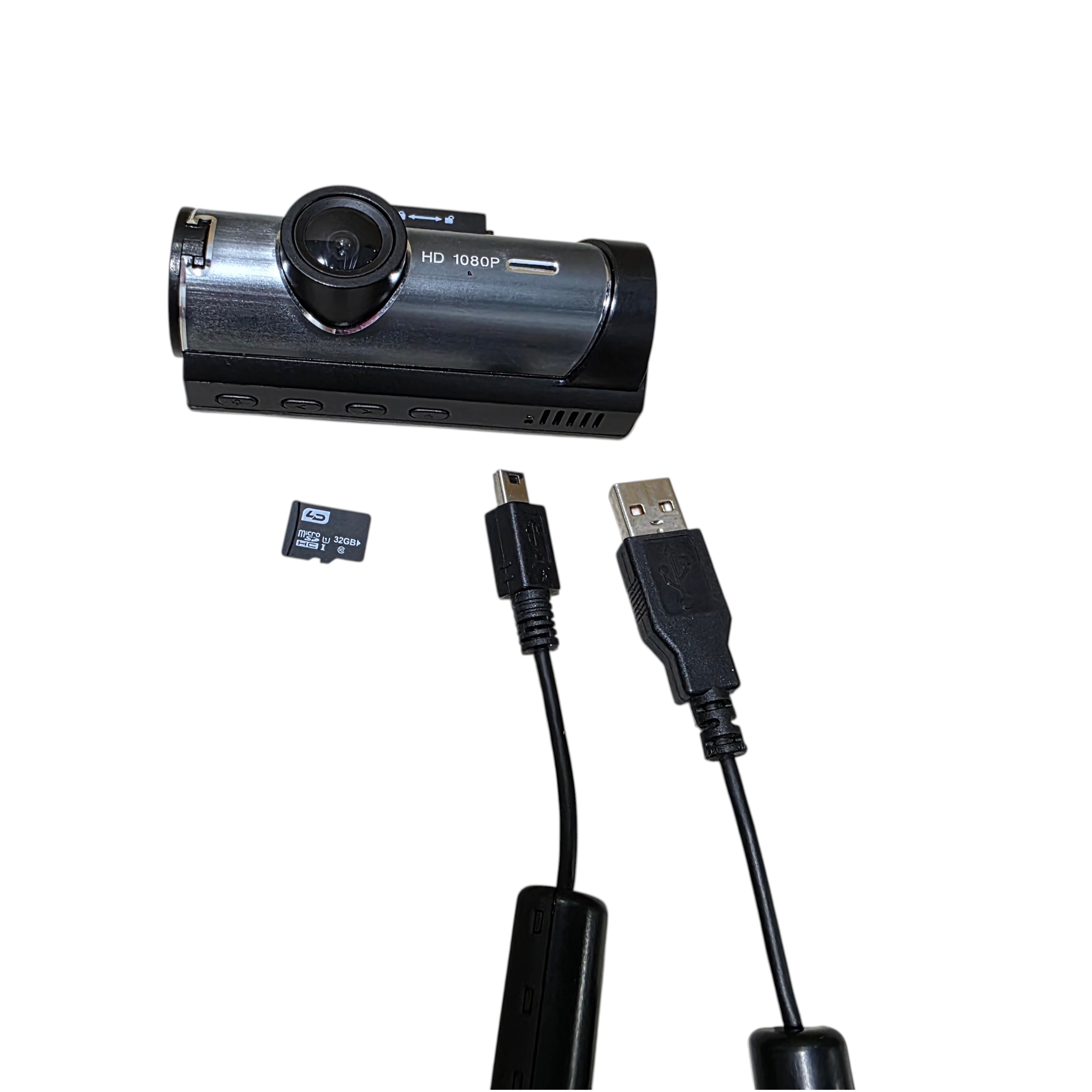 HD 1080P Mini Dash Camera w 32GB MicroSD Card & USB Cable