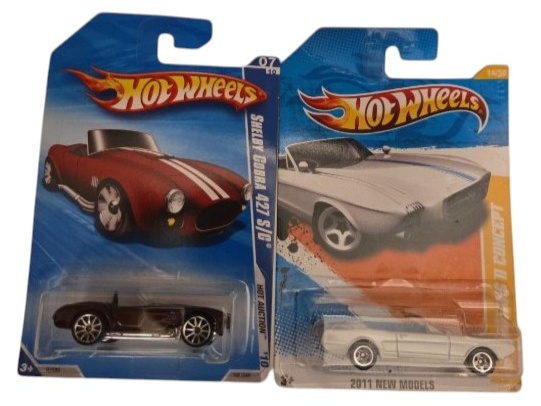 Hot Wheels Lot Of 2 Collectible Cars 63 Mustang 11 Concept And Shelby Cobra