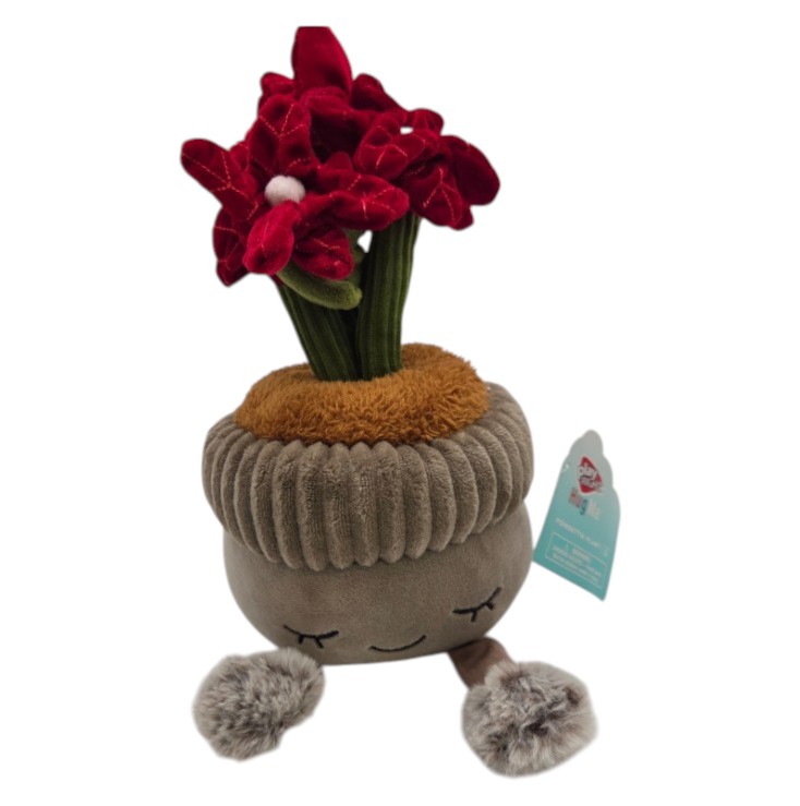 Play Right Hug Me Poinsettia Plant 11 Plush Potted Red Flower Stuffed Toy- New