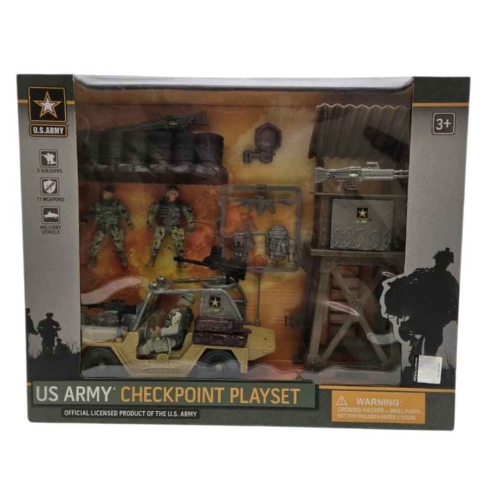 US Army Checkpoint Playset  Military Vehicle, Soldiers & Accessories New in Box