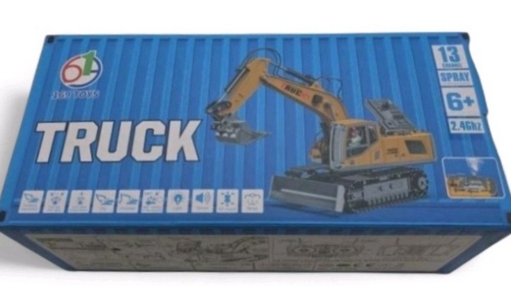 Remote Control Alloy Spray Excavator Truck  13 Channel 2.4GHz RC Construction Toy New in Box