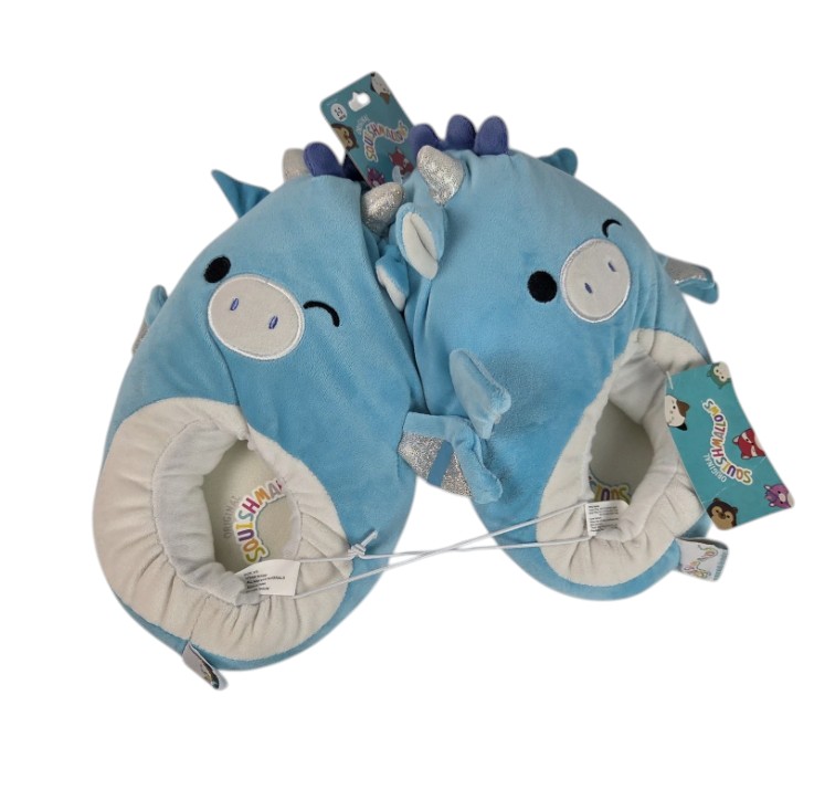 Squishmallows Plush Slippers Tatiana The Blue Dragon (Kids Size 2-3) NWT