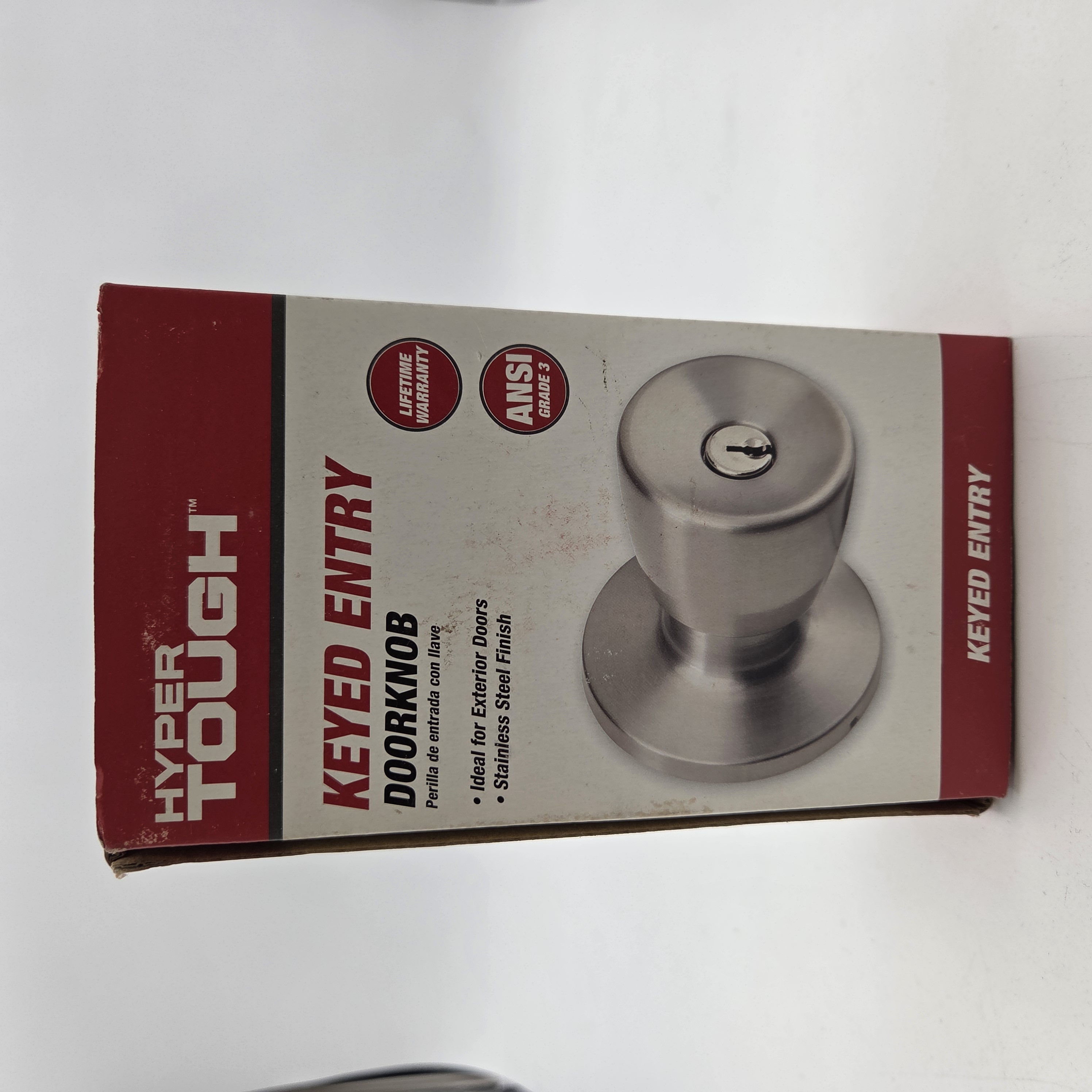 Hyper Tough Keyed Entry Doorknob ANSI Grade 3 Stainless Steel Finish Door Lock