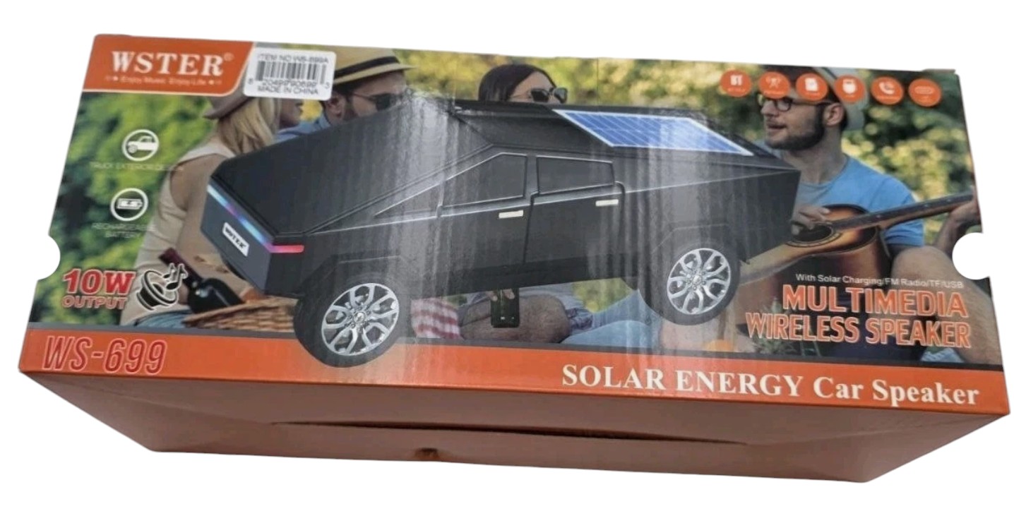 Solar Powered Car Shaped Wireless Speaker - BluetoothMP3TFFM Radio - BLACK