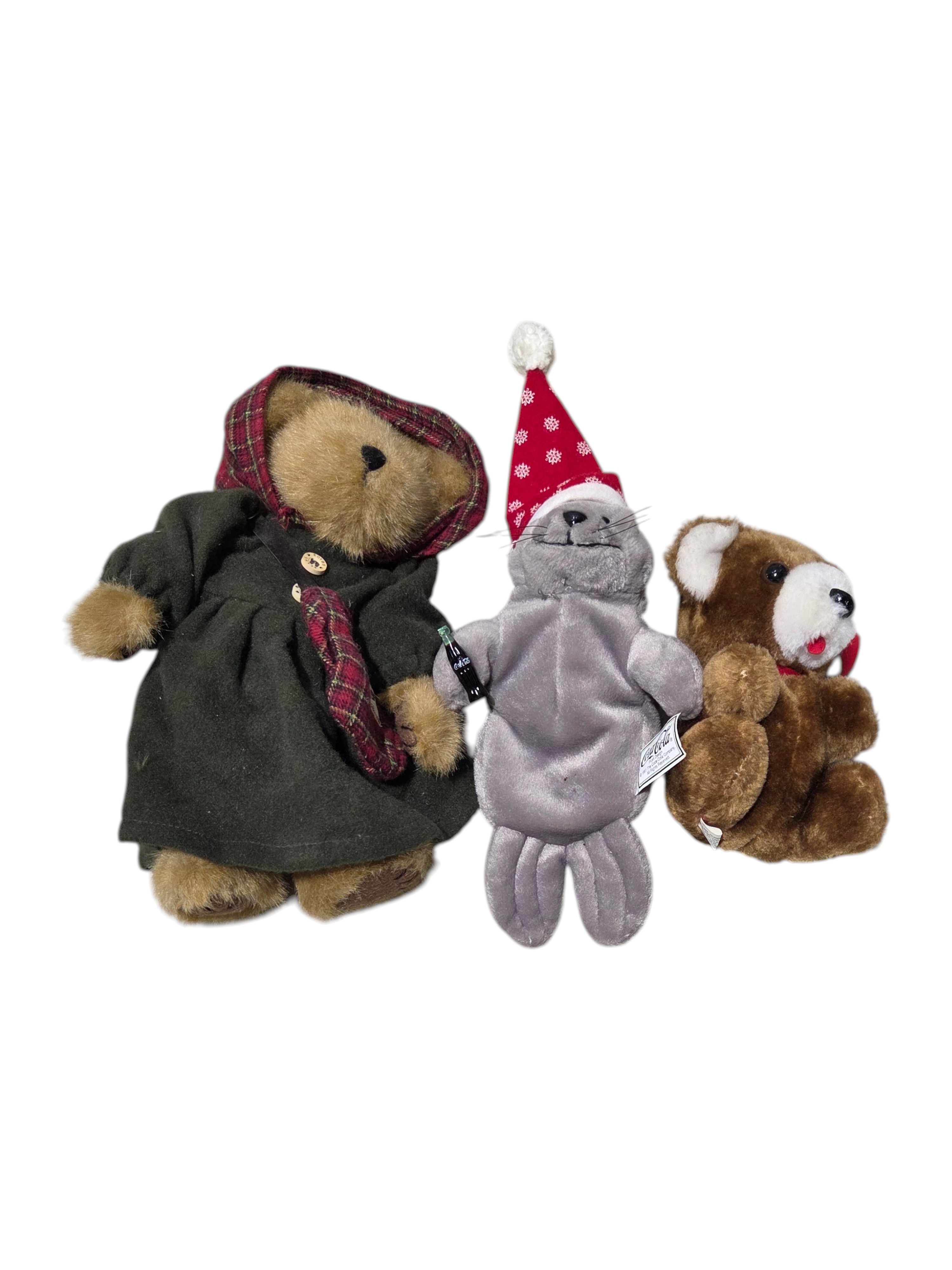 Boyds Bear, 1997 Coca-Cola Seal & Small Plush Dog Lot