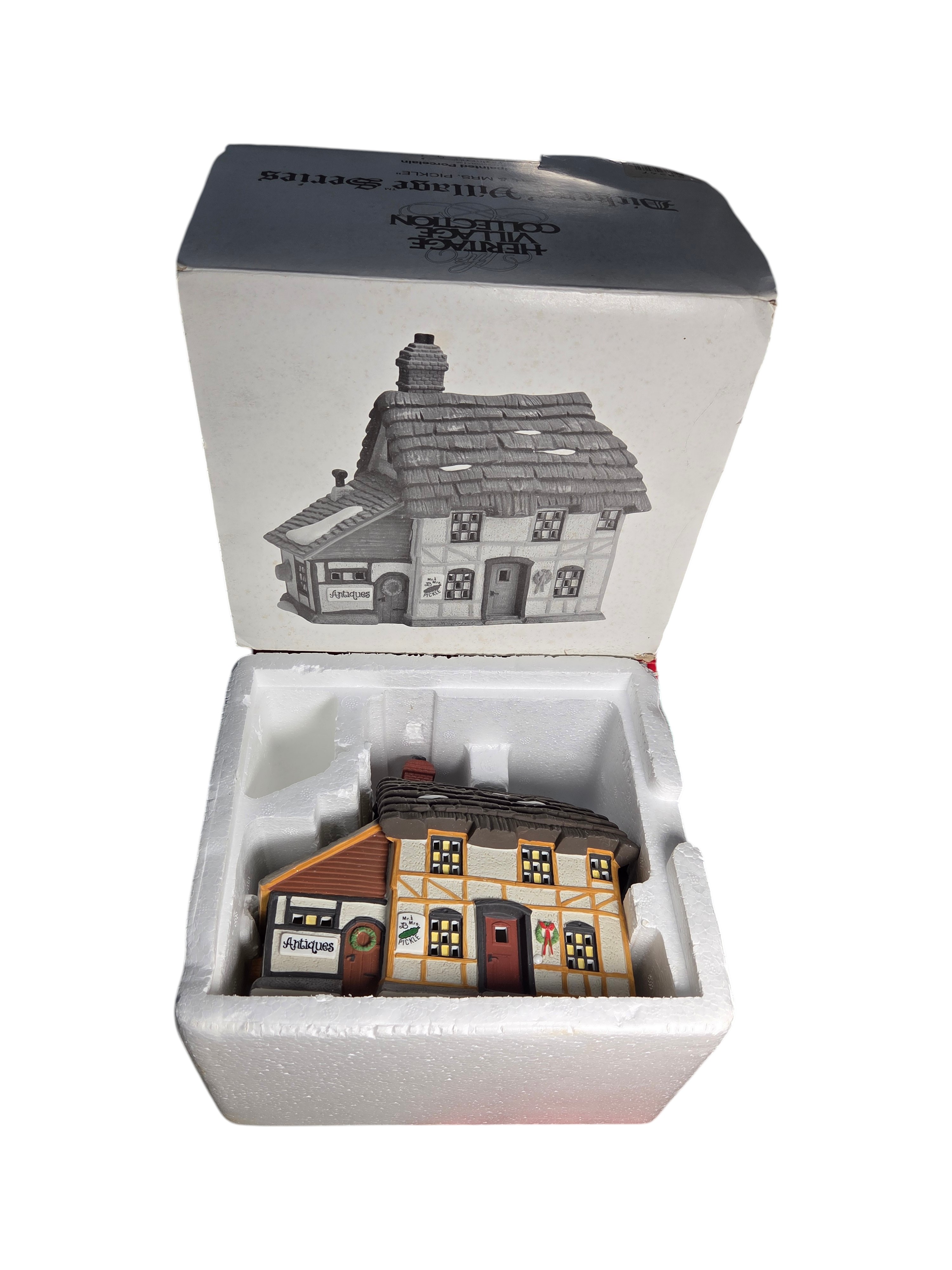 Heritage Village Dickens Village Mr. & Mrs. Pickle Handpainted Porcelain Building in Box