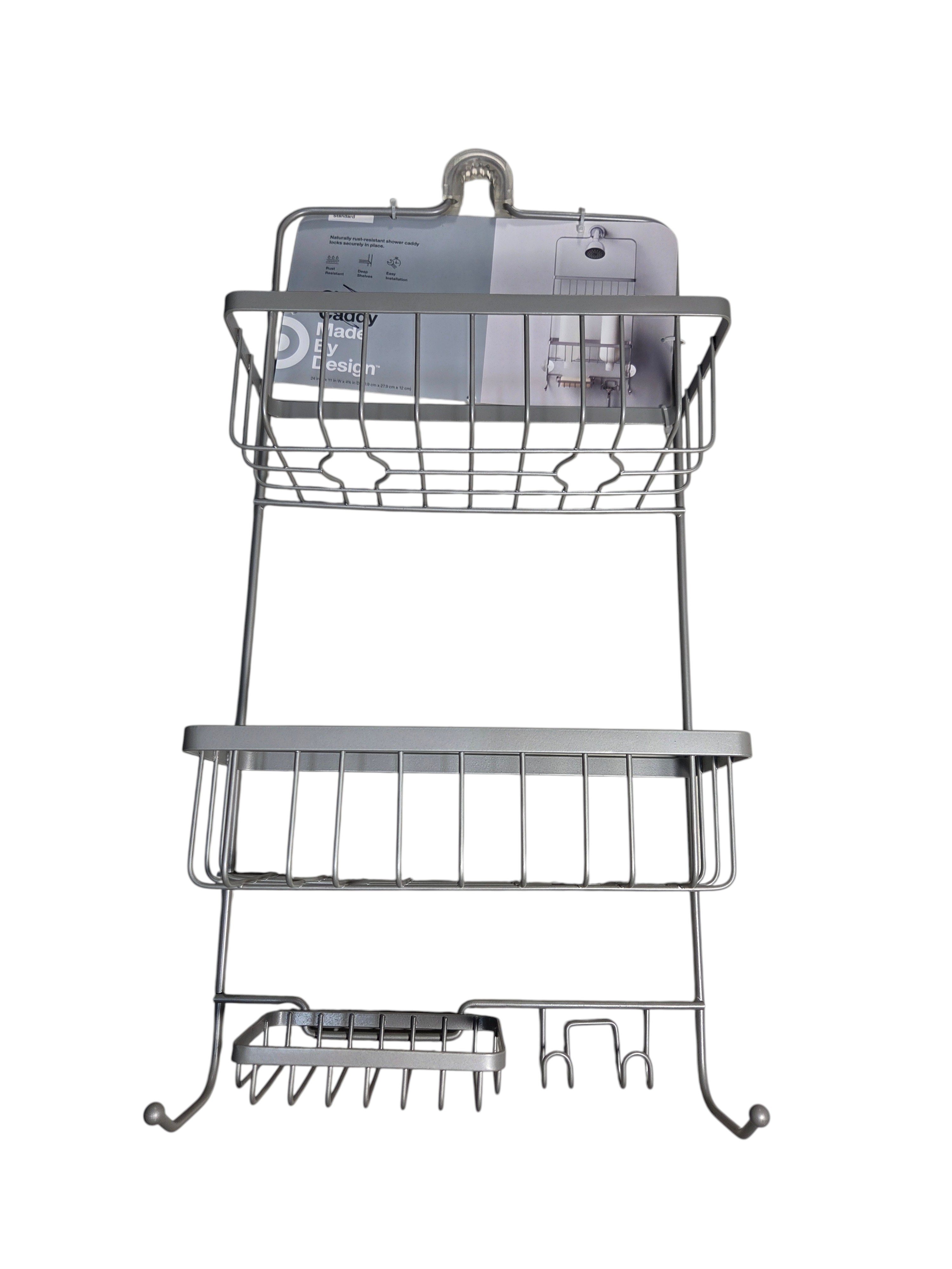 Made By Design Hanging Shower Caddy Metal Bathroom Organizer Rack