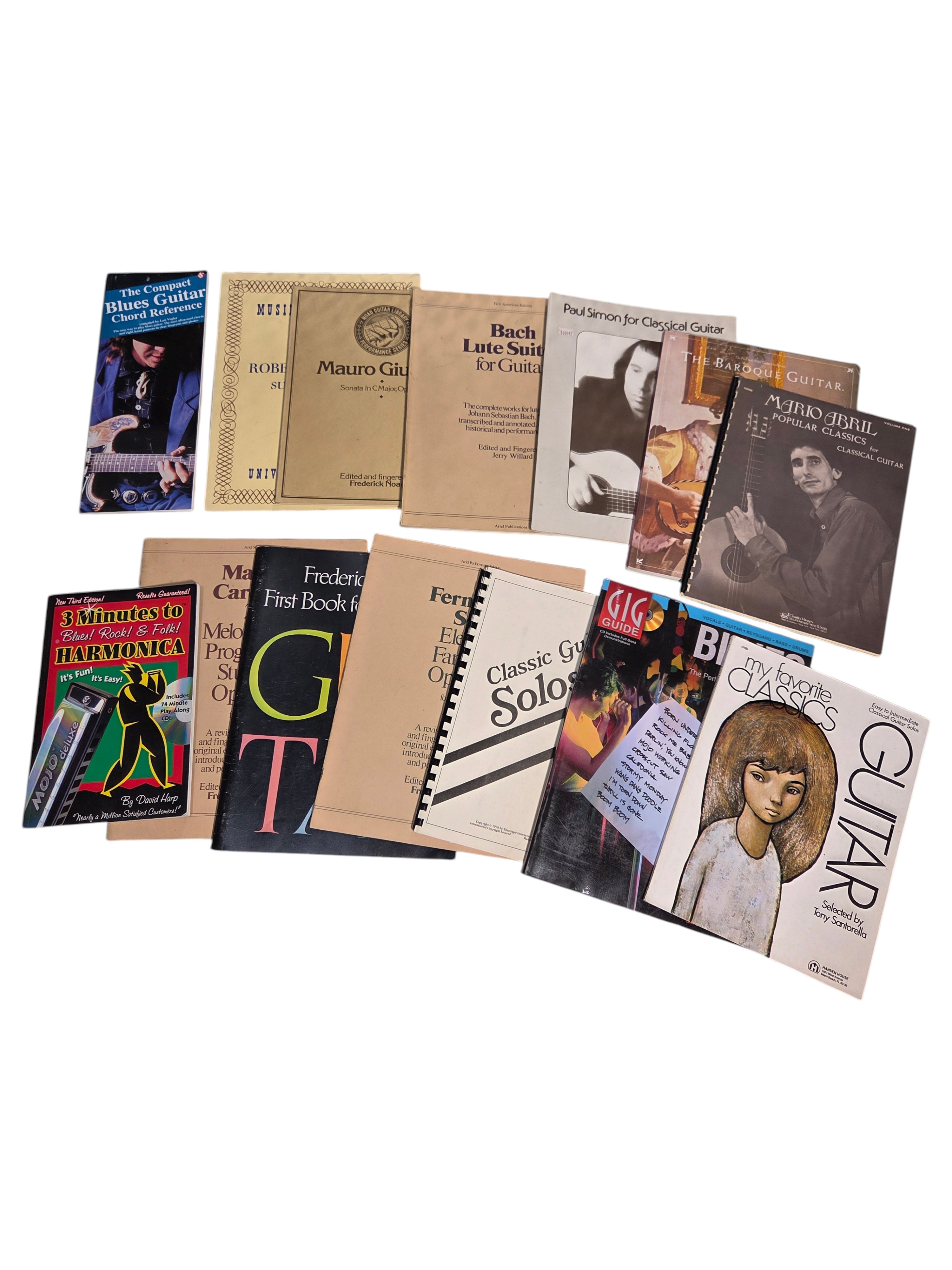 Large Lot Guitar Music Books Classical Blues Harmonica Sheet Music