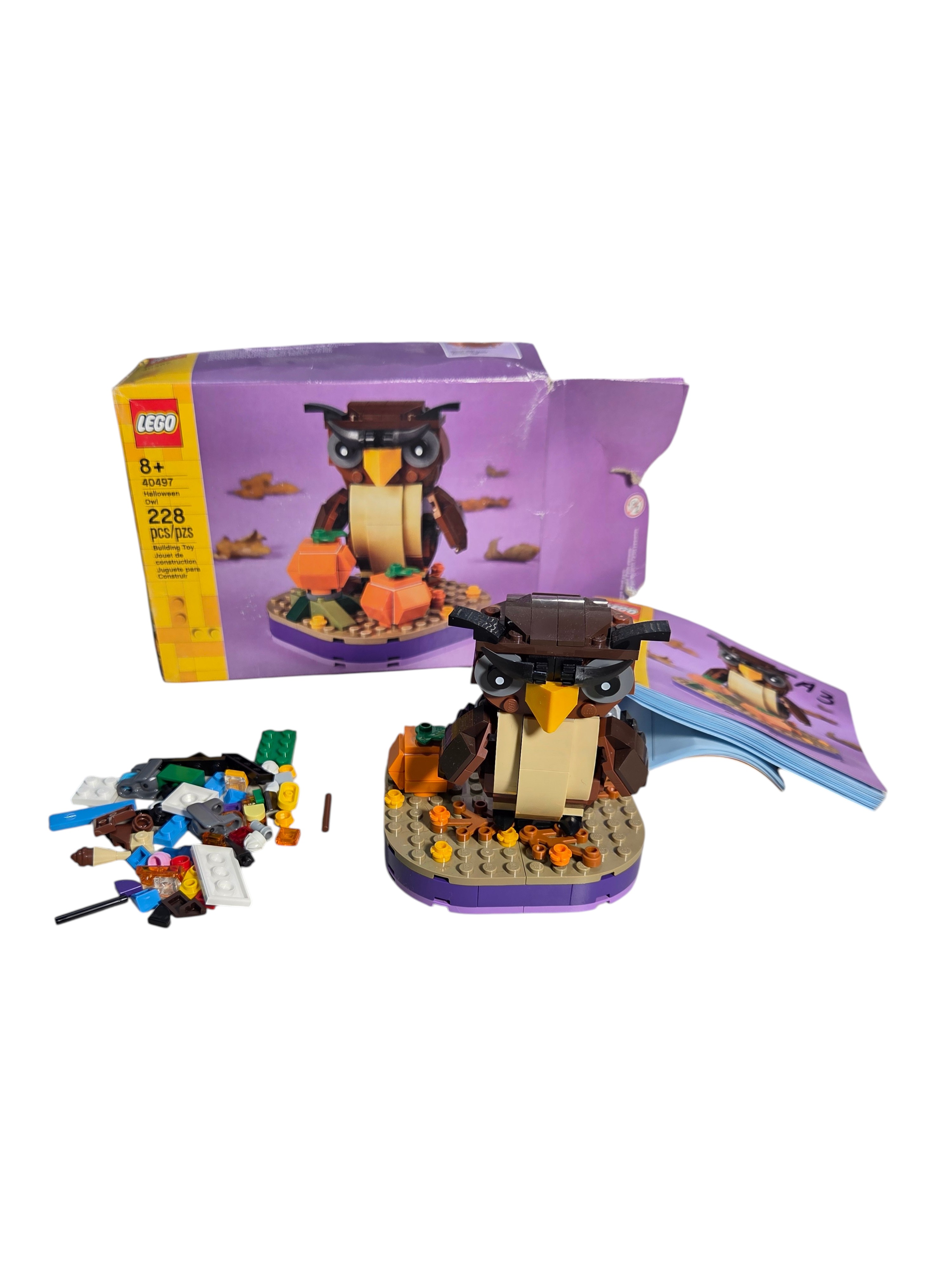 LEGO 40497 Halloween Owl Building Set w Box, Manual & Extra Pieces