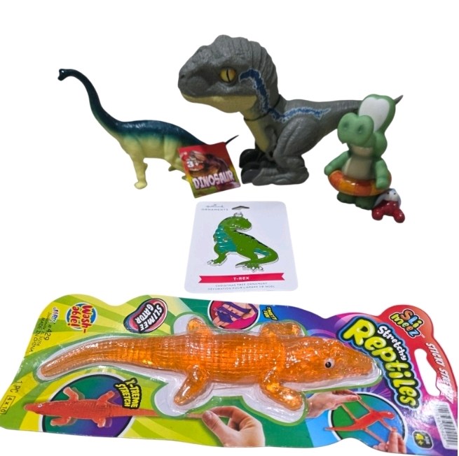 Dinosaur Toy Lot with Yoshi, T-Rex Ornament & Reptile Figures