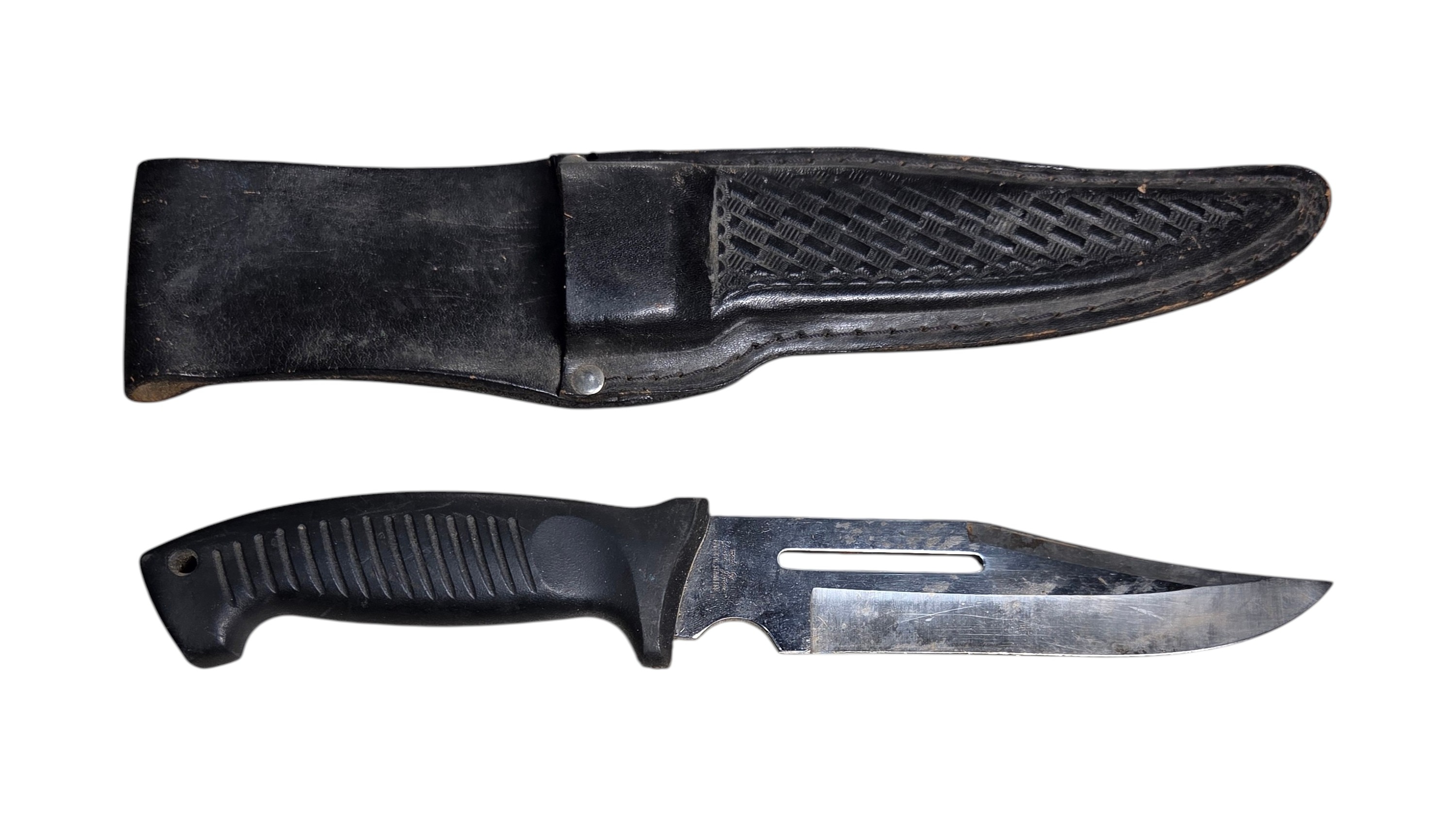 Maxam Skinner Fixed Blade Knife w Black Sheath  Surgical Stainless