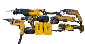 DeWalt Tool Lot With Reciprocating Saw, Drills, Grinder, Multi-Tool, Battery & Cases