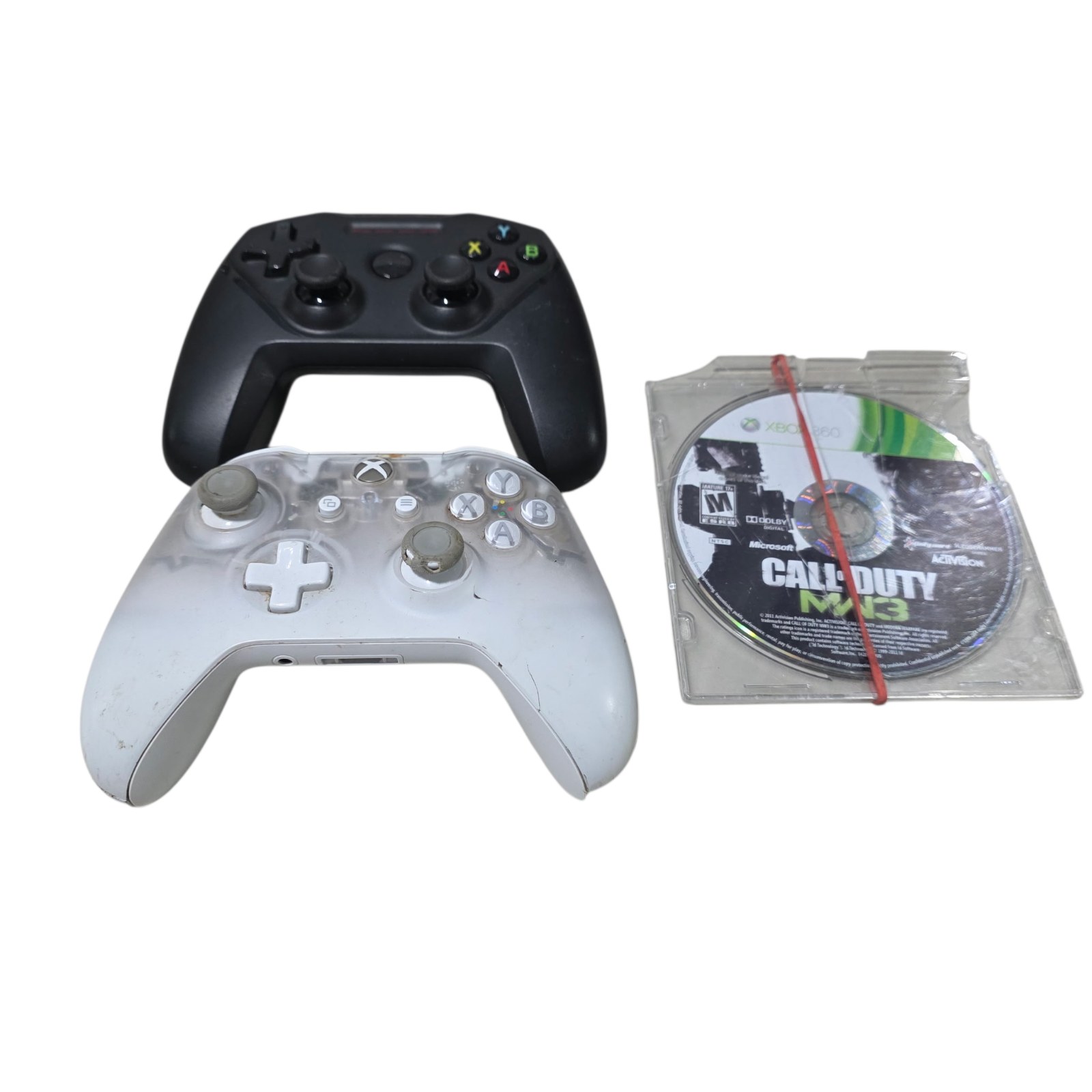 Mixed Video Game Controller Lot with Call of Duty MW3 Game
