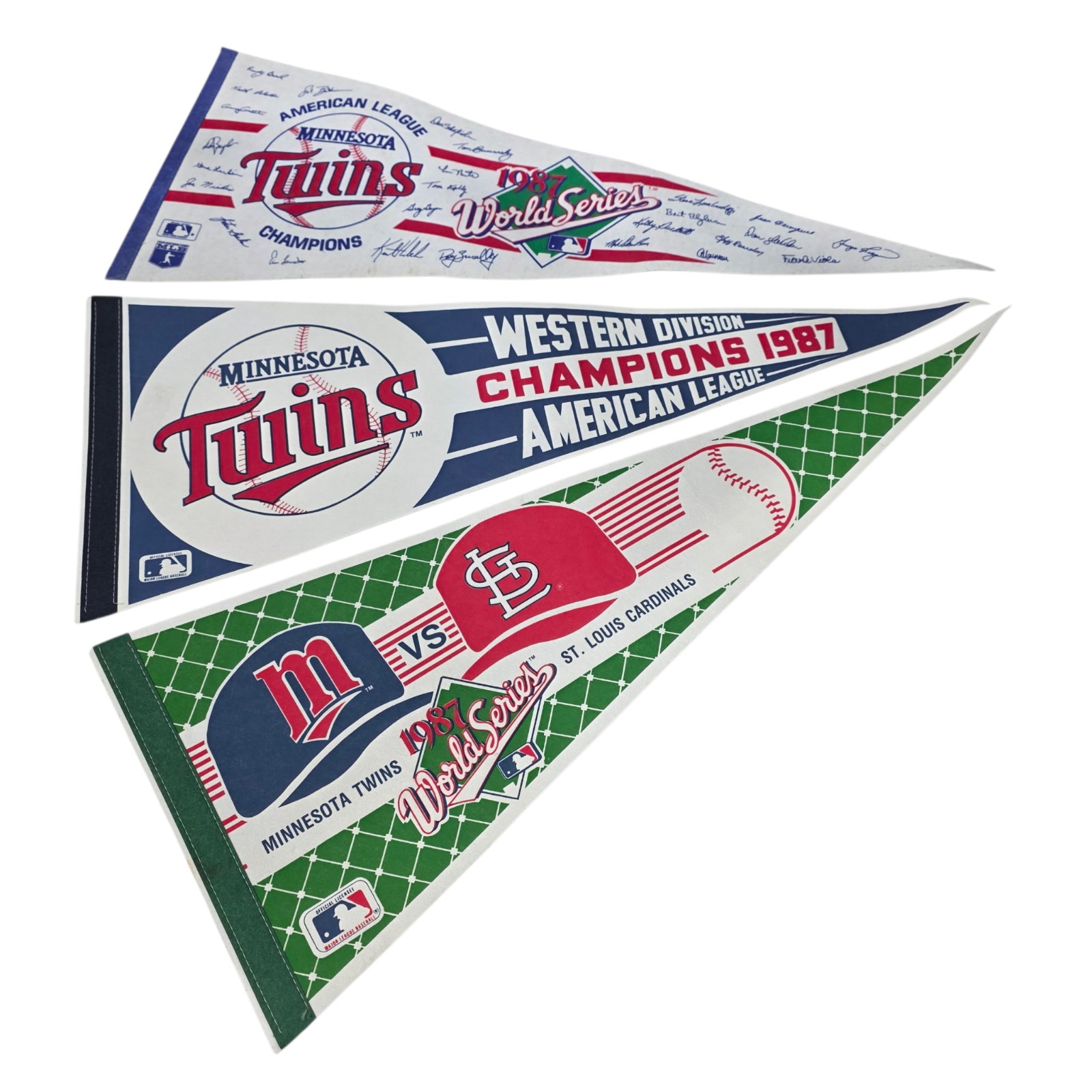 Minnesota Twins 1987 World Series & Division Champions Pennant Lot