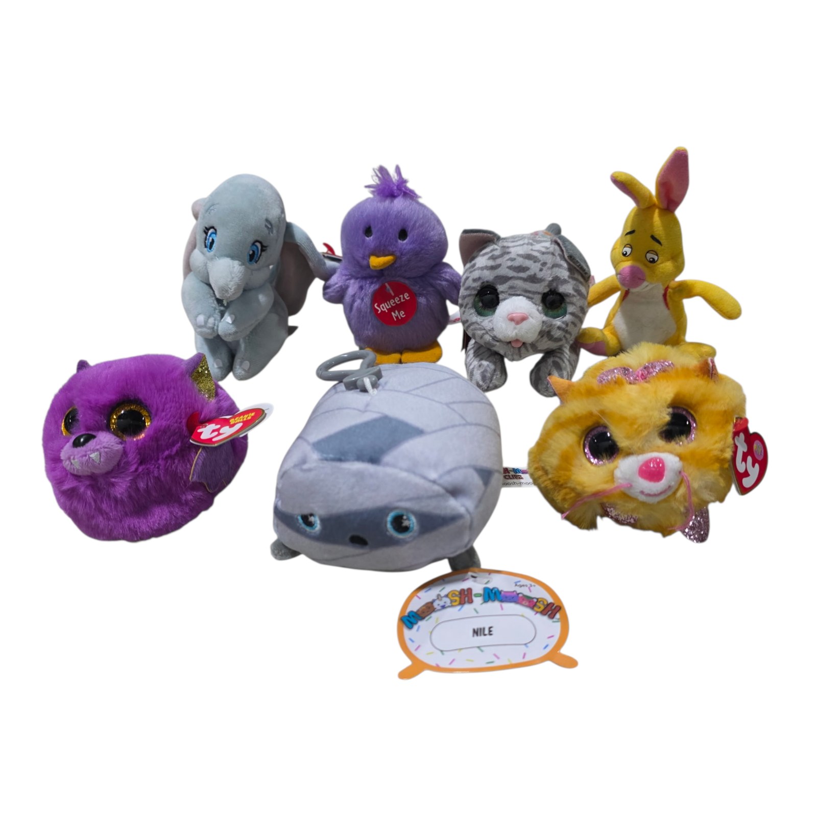 TY Beanie Boos & Small Plush Toy Lot with Elephant, Bunny, Cat & More