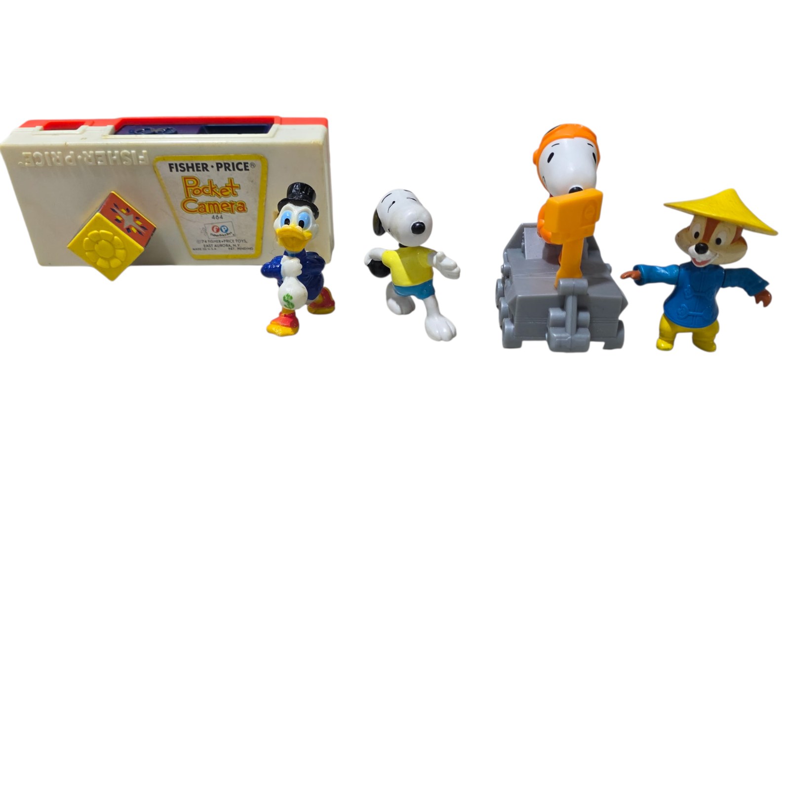 Vintage Fisher-Price Pocket Camera & Small Character Figure Lot