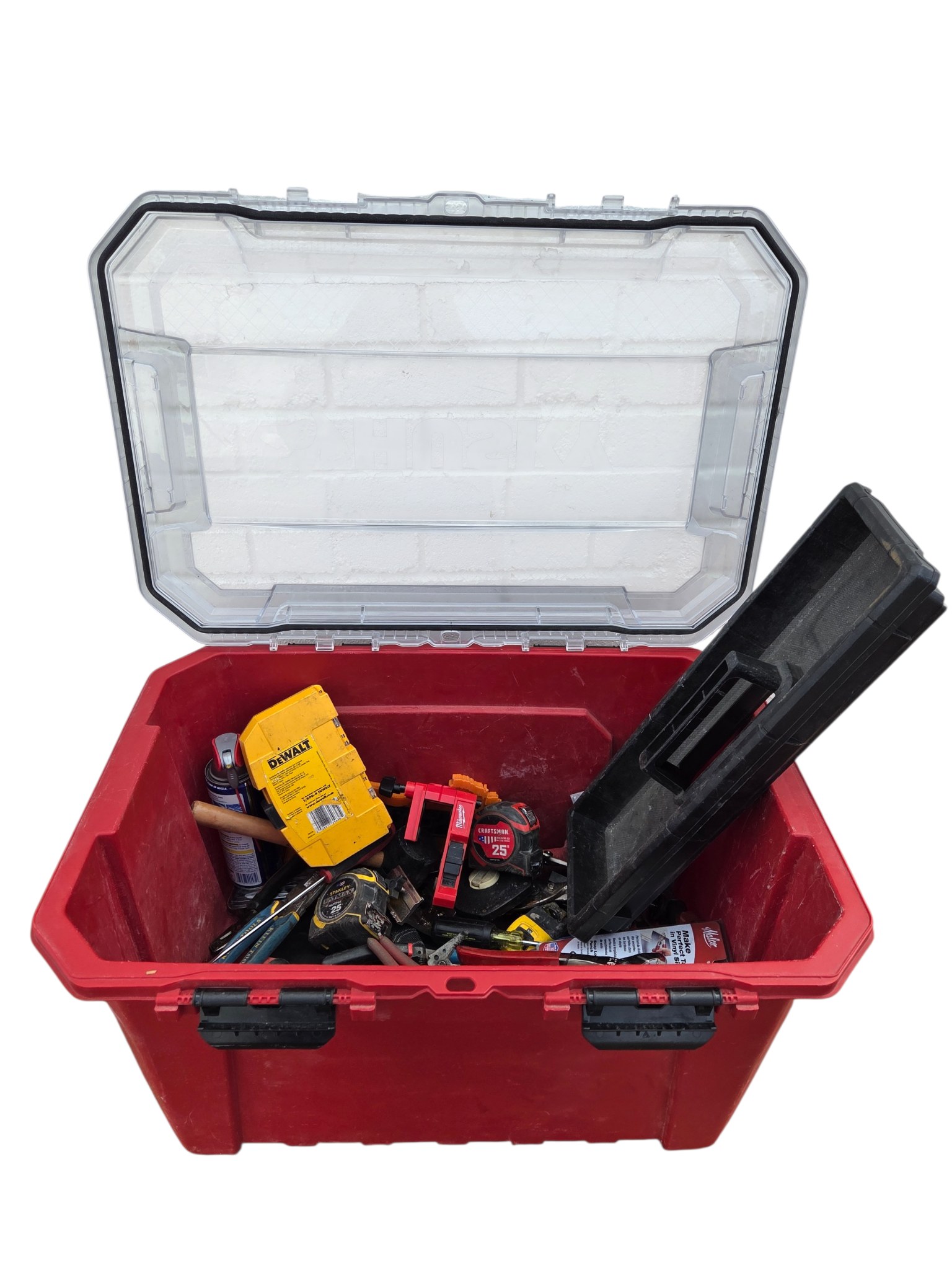 Husky Tool Box with Mixed Hand Tools, DeWalt Charger & Accessories