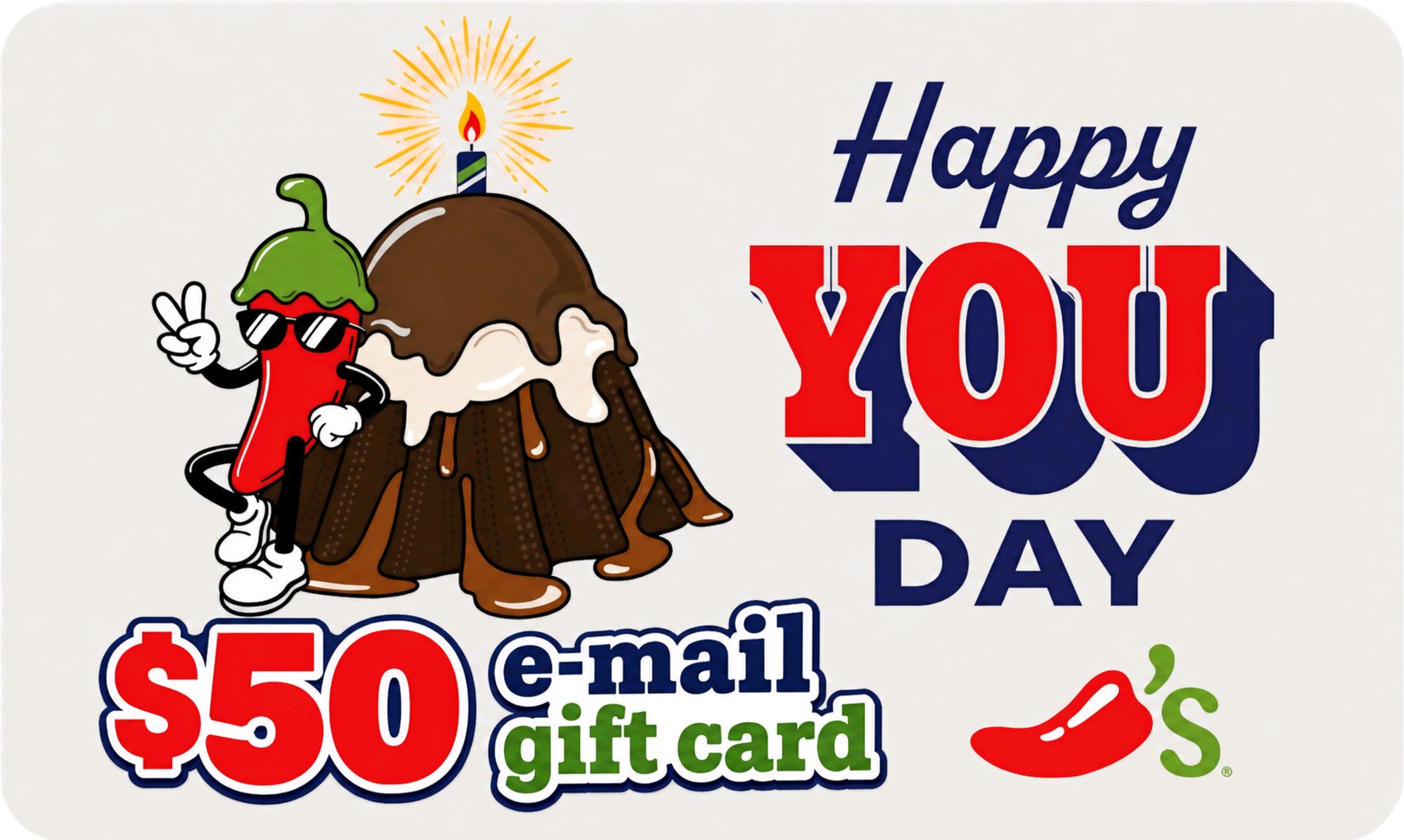 $50 Chilis restaurant Email Gift Card