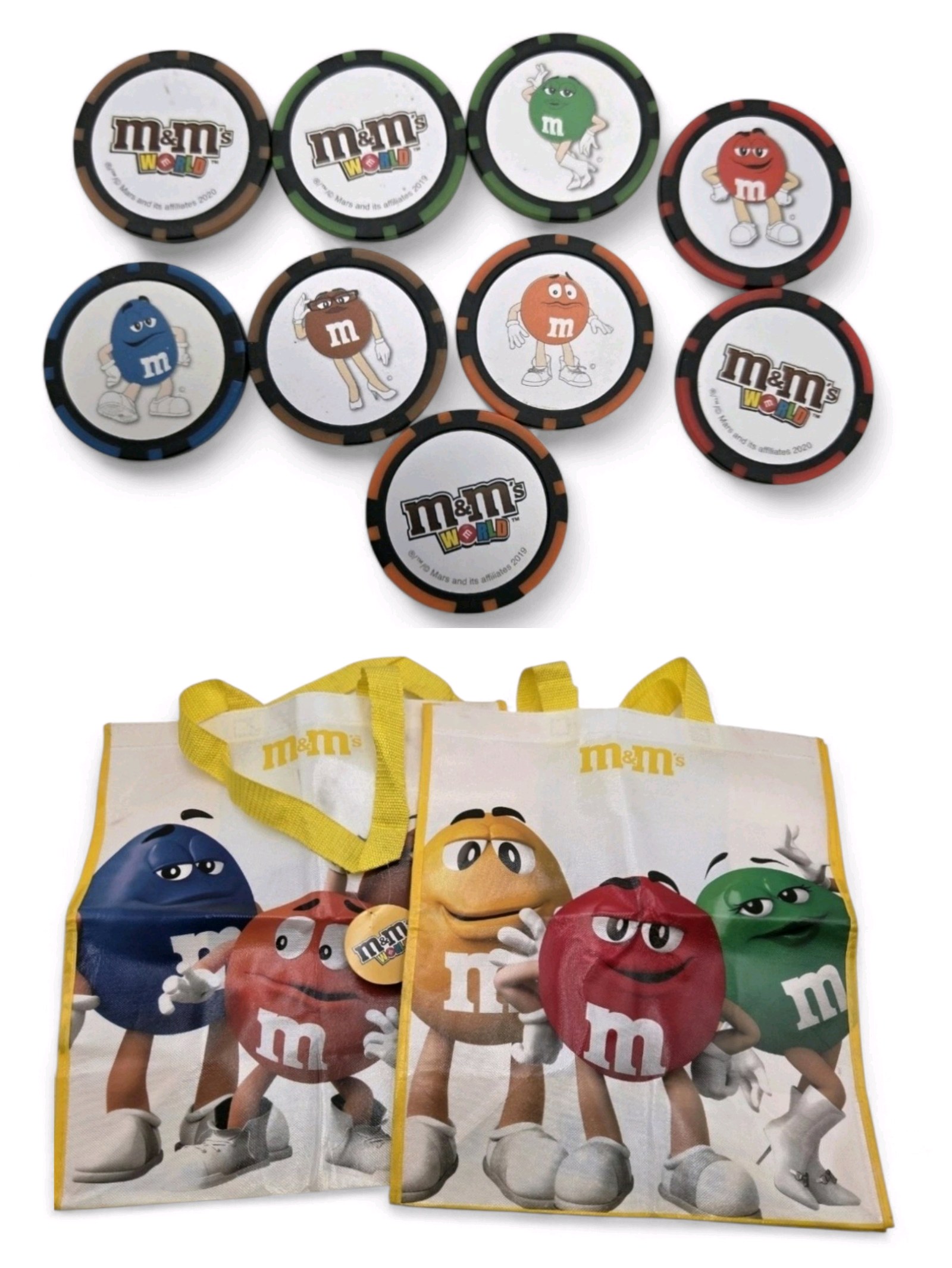 M&Ms World Poker Chip & Tote Bag Lot