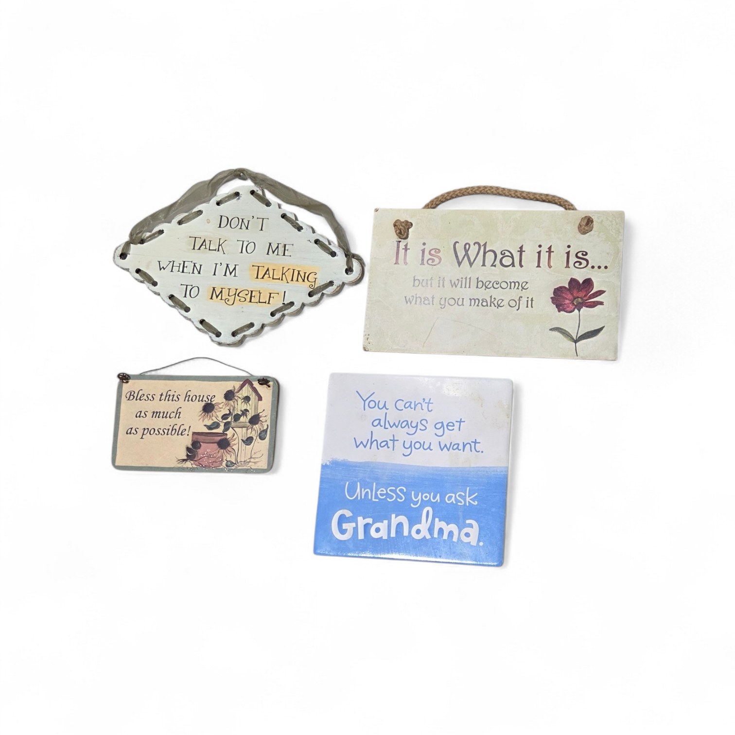 Mixed Inspirational & Grandma Wall Decor Sign Lot