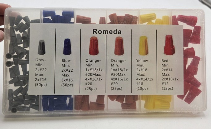 Romeda Assorted Wire Connector Nut Kit 180PC Wire Connectors