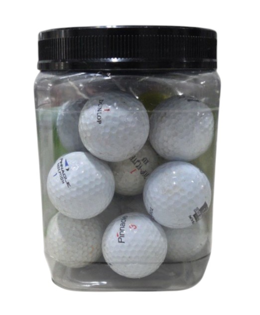 Golf Ball Lot in Plastic Jar - Mixed Brands