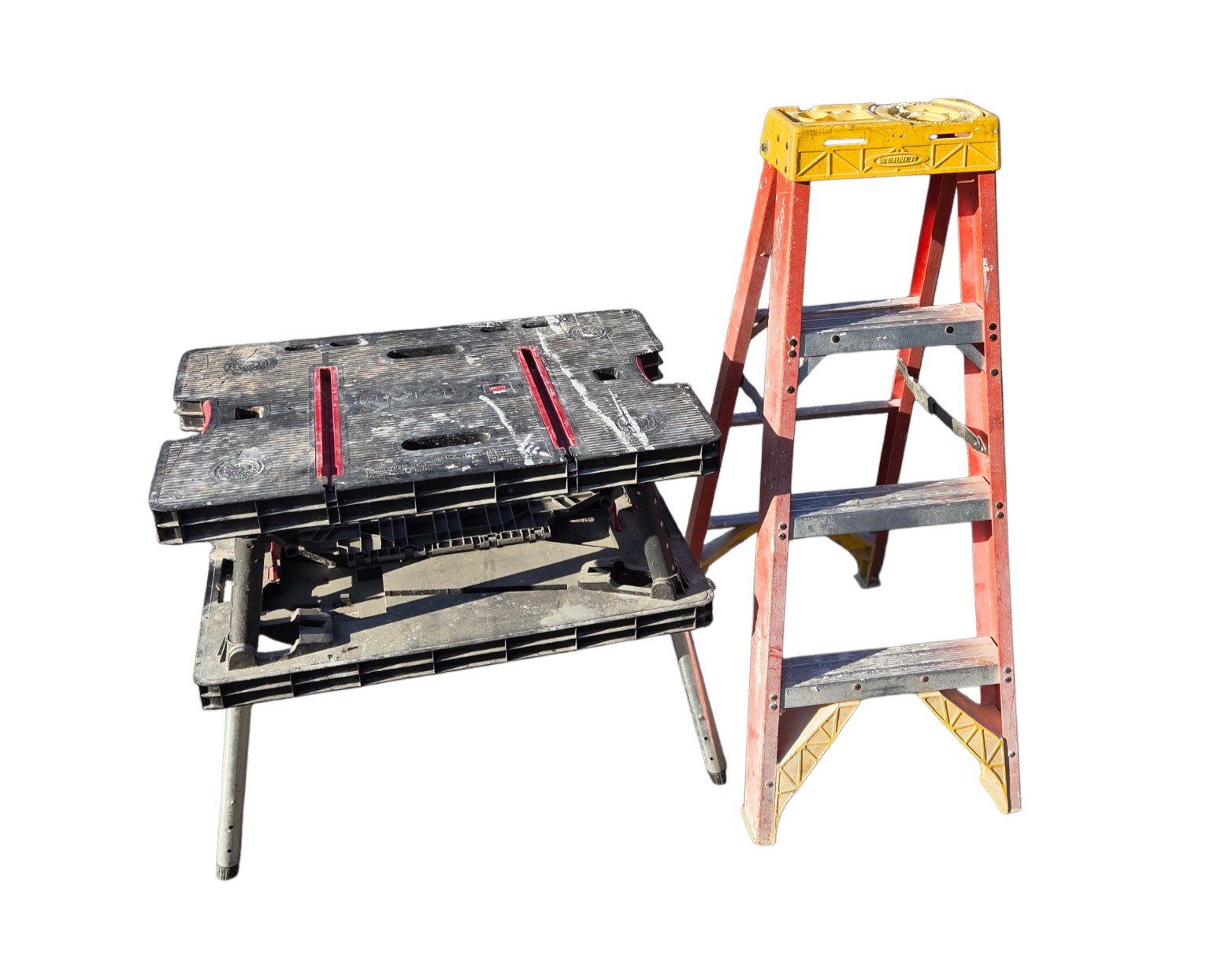 Folding Work Table With Werner Step Ladder