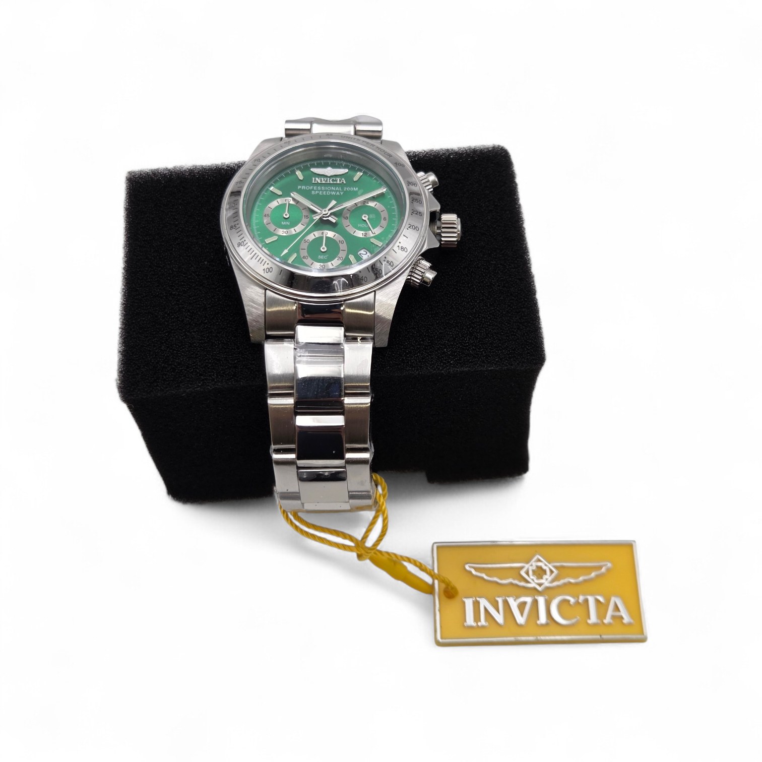 Invicta Speedway Professional 200M Stainless Steel Chronograph Watch With Box