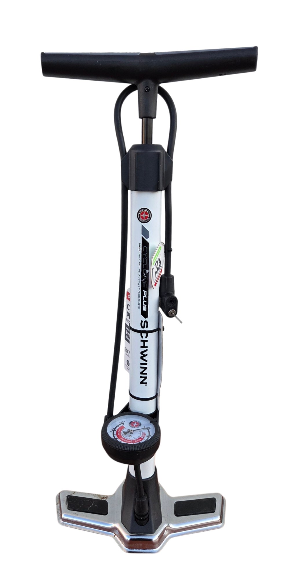Schwinn Cyclone Plus High Pressure Floor Pump for Bikes and Inflatables