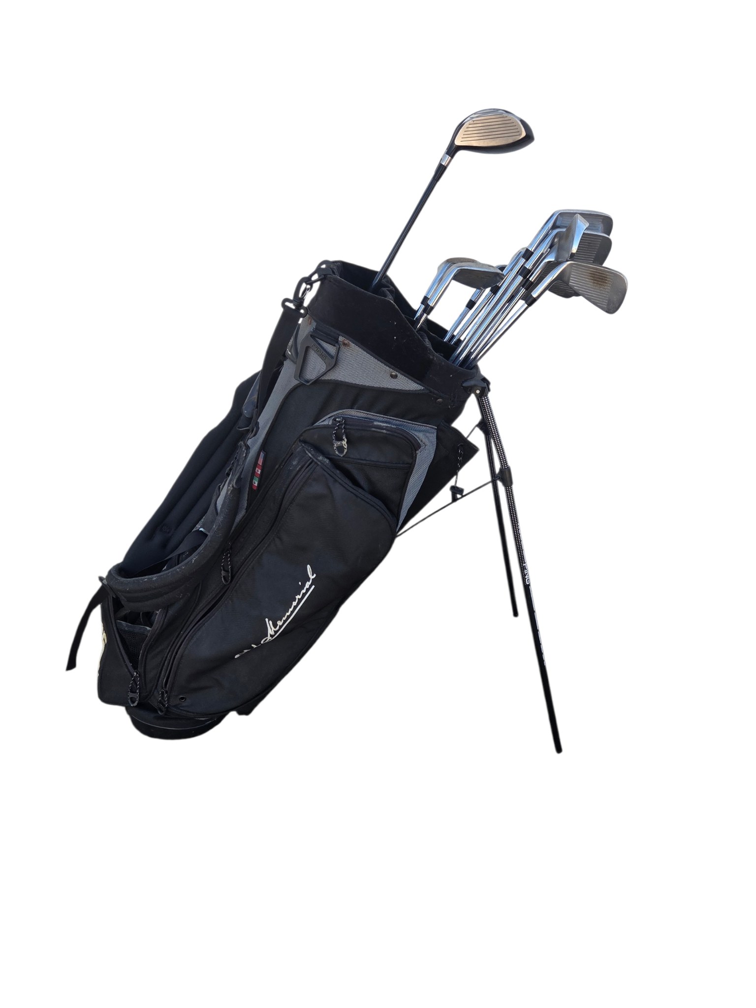 Meridian Golf Club Set with Ping Hoofer 2 Stand Bag  Woods, Irons, Putter